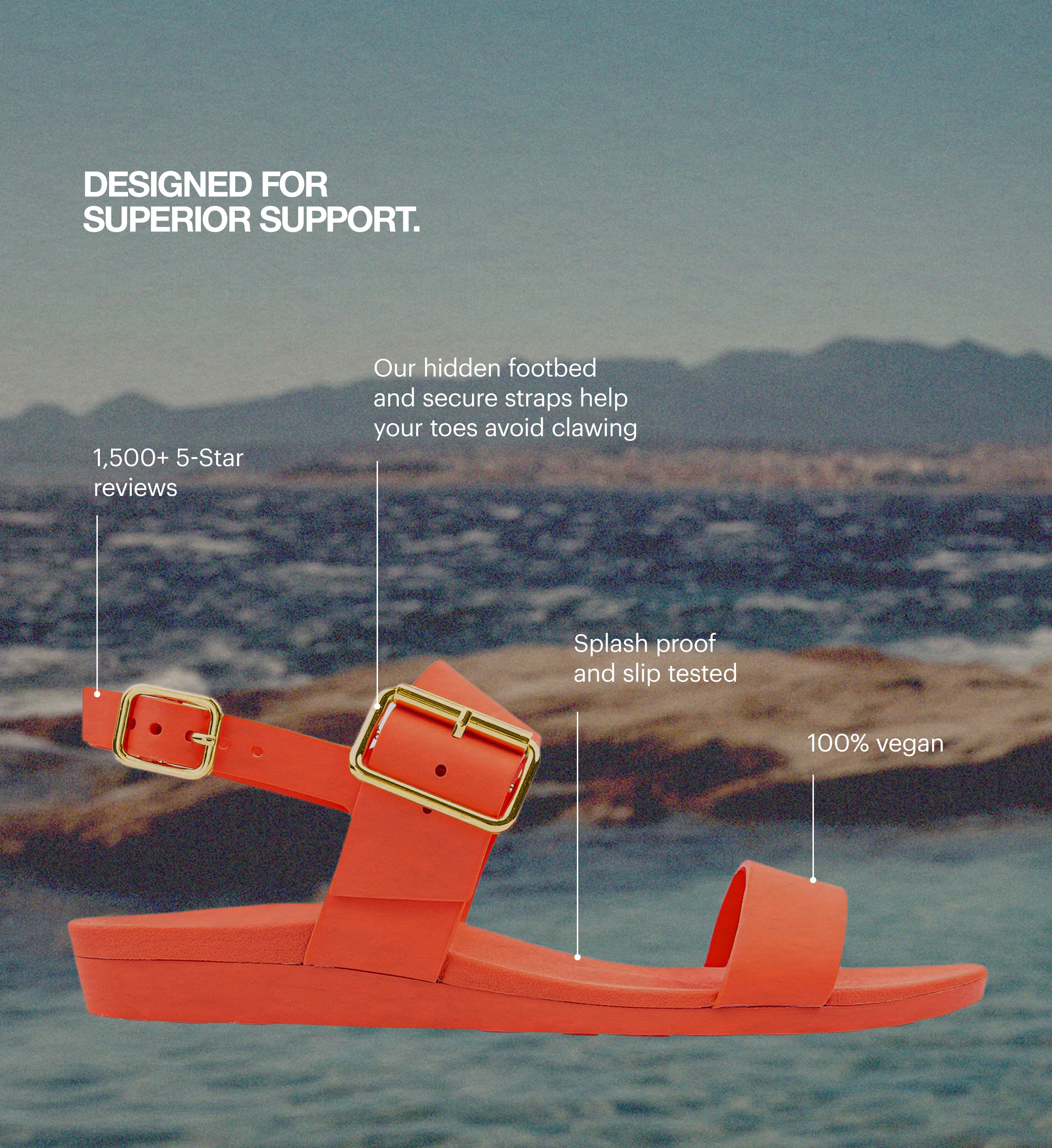 Sanderlings Papaya Rubber Flat Sandals