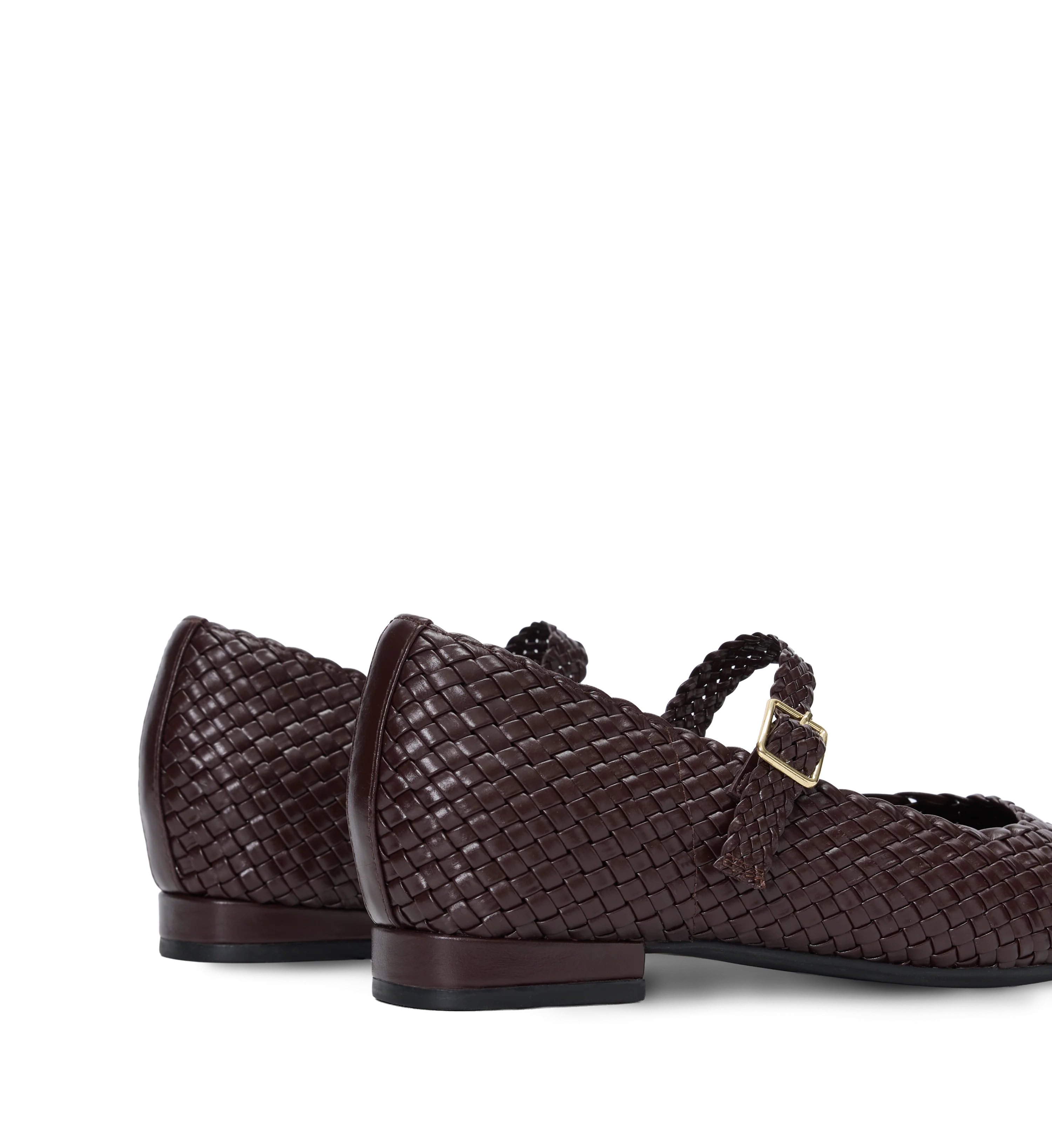 Surfbird Chocolate Brown Woven Leather Ballet Flats