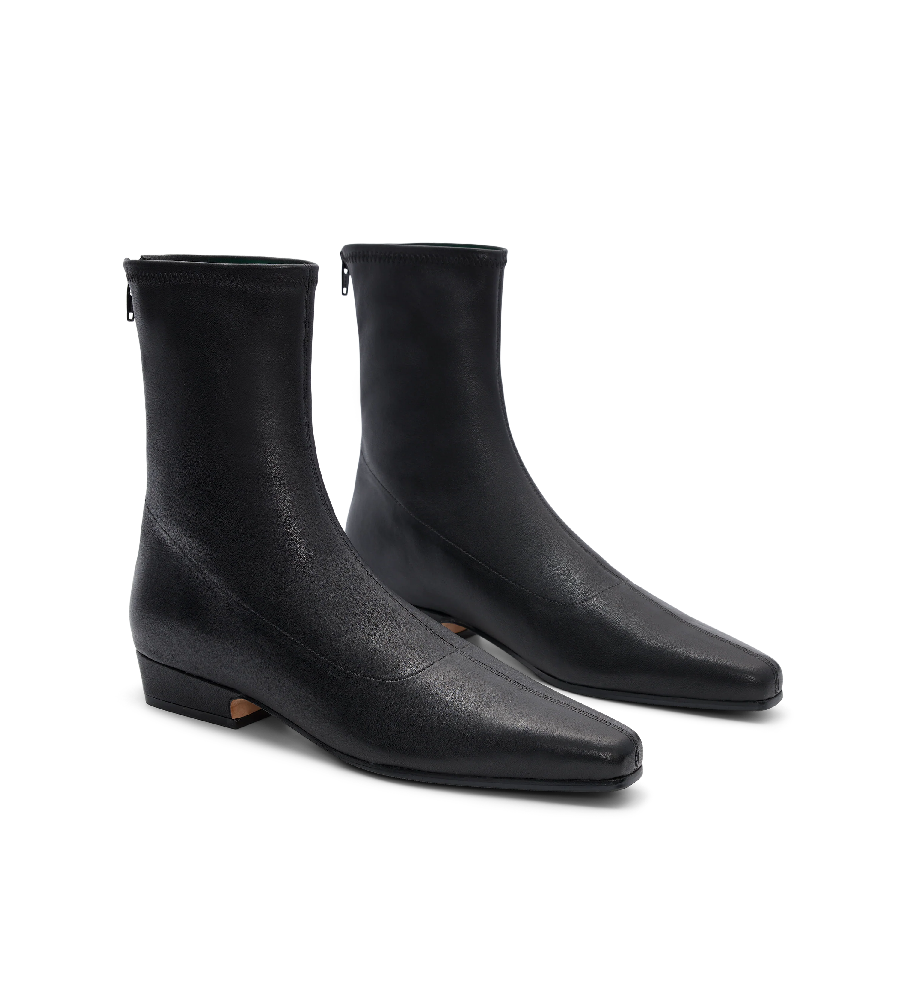 Rook Black Stretch Leather Flat Boots