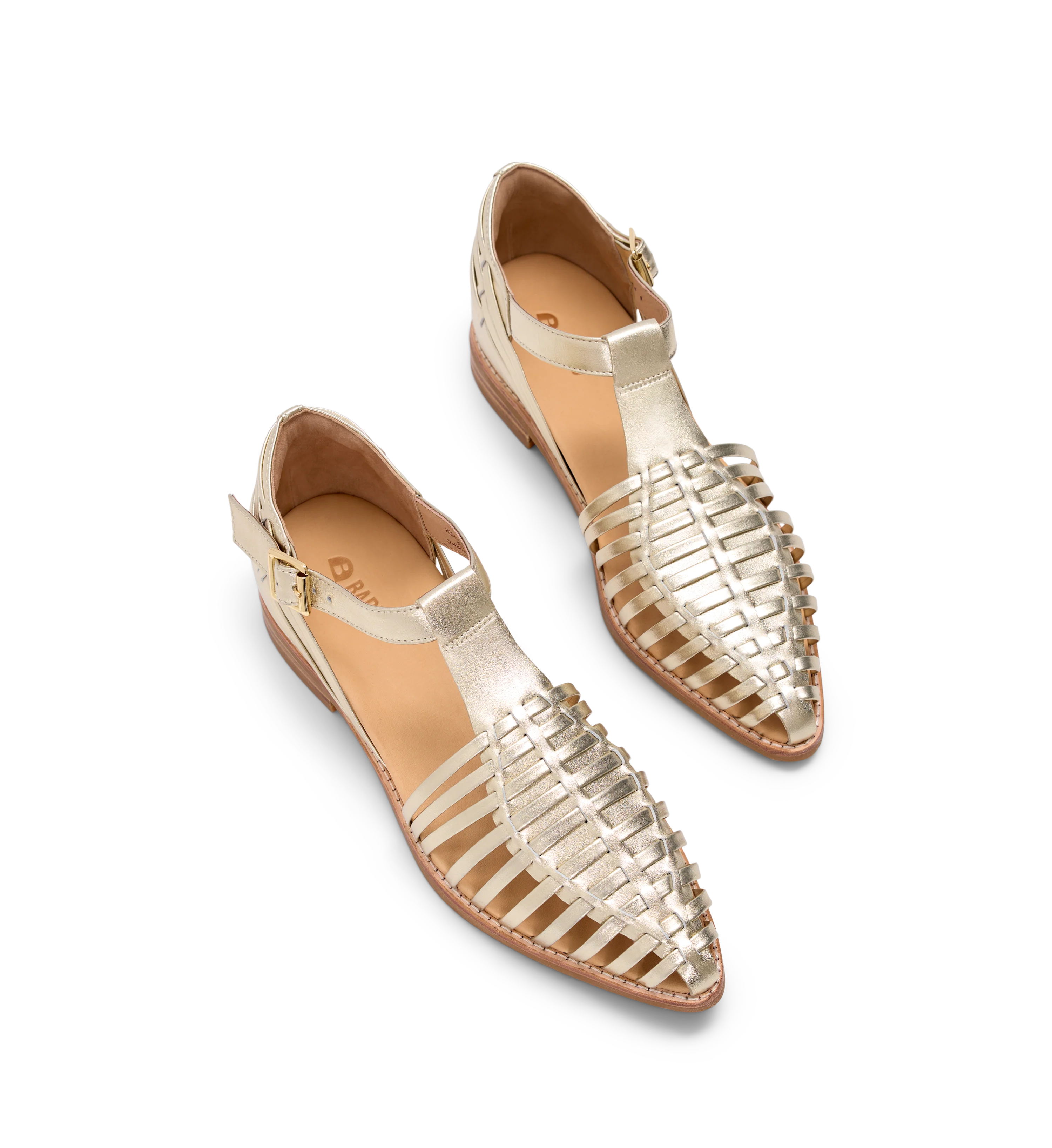 Honeyguide Gold Leather Sandals