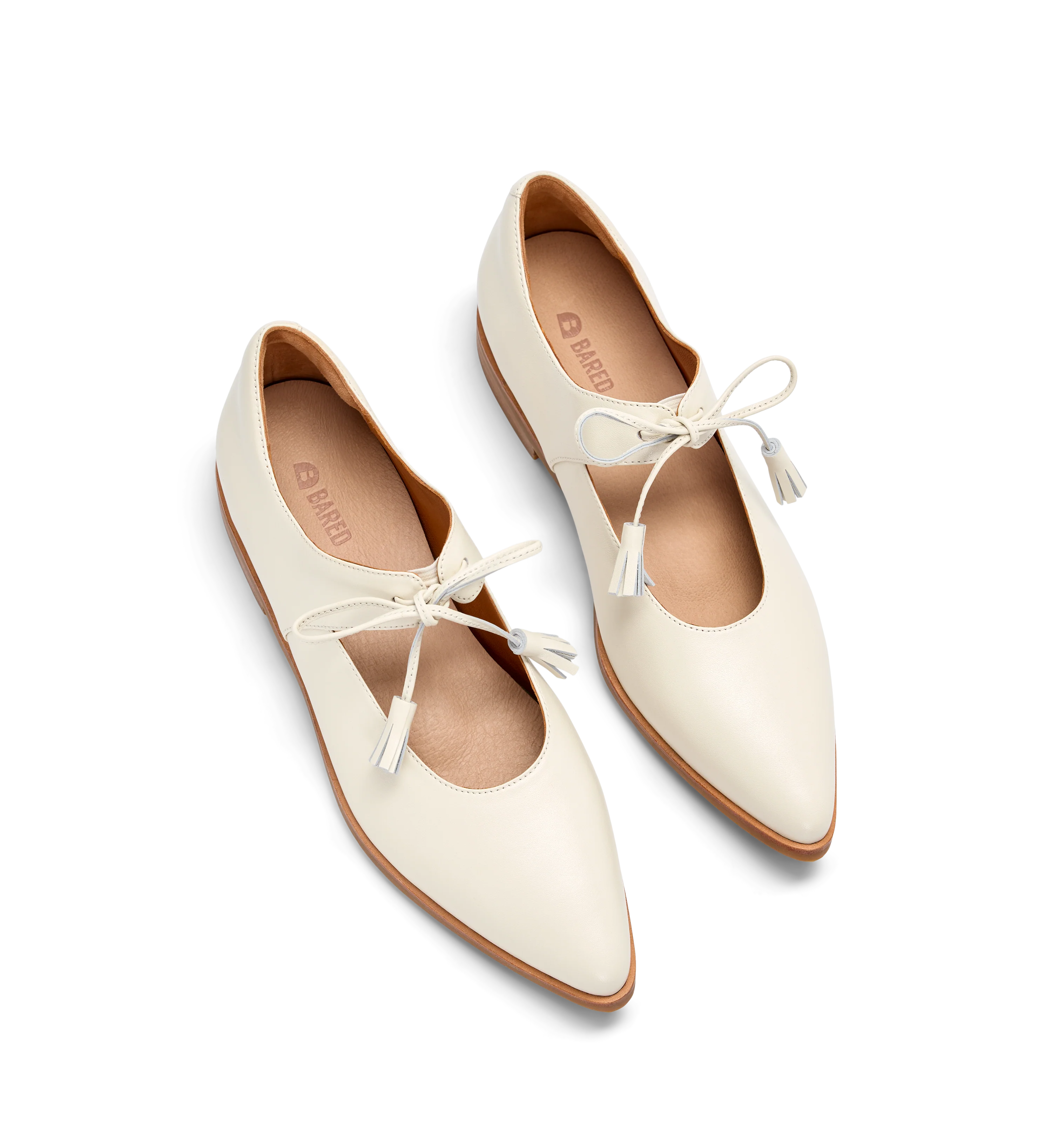 Amazona Ecru Leather Ballet Flats