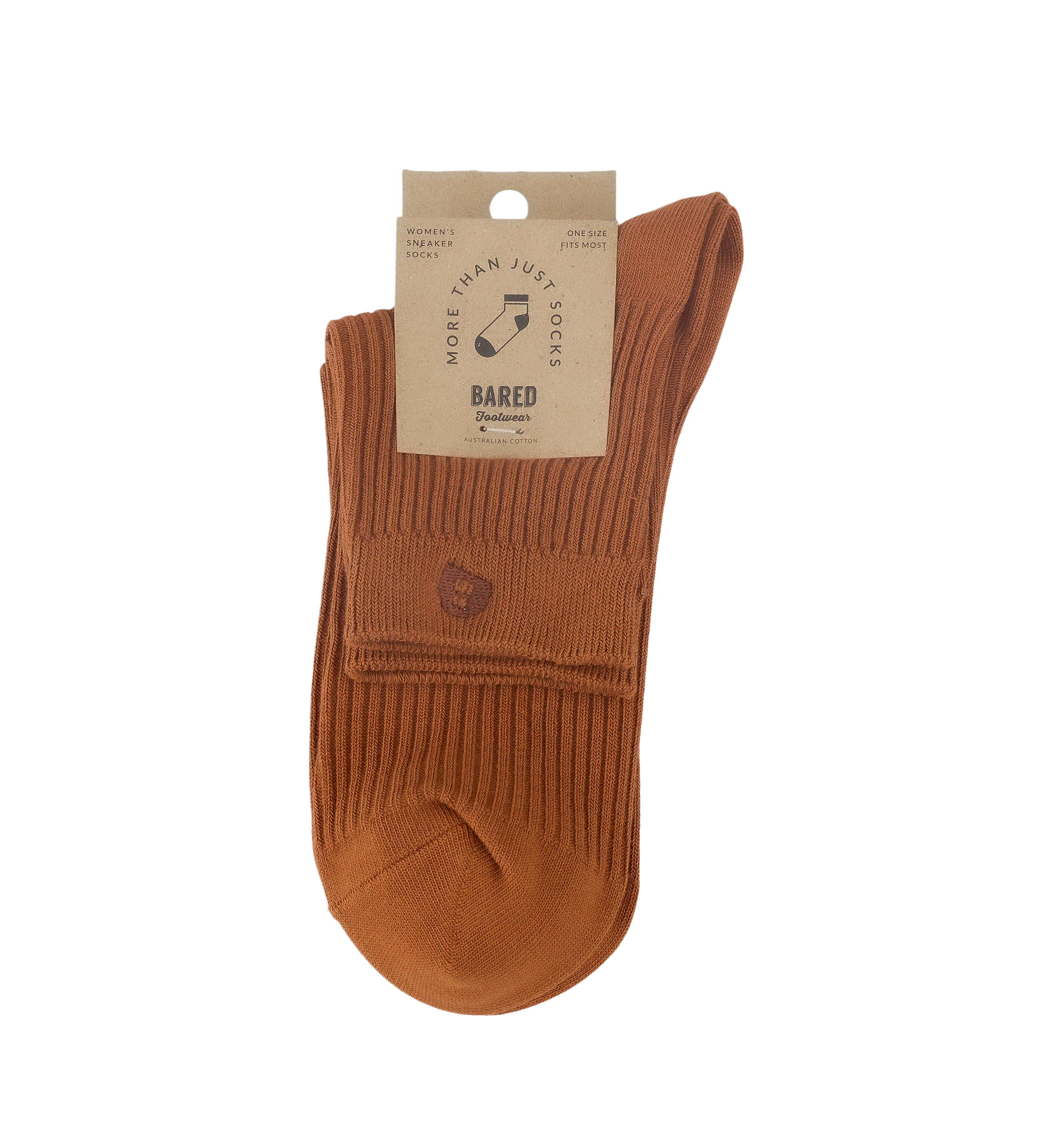 Womens Sneaker Socks 2pk Rust Cotton Blend