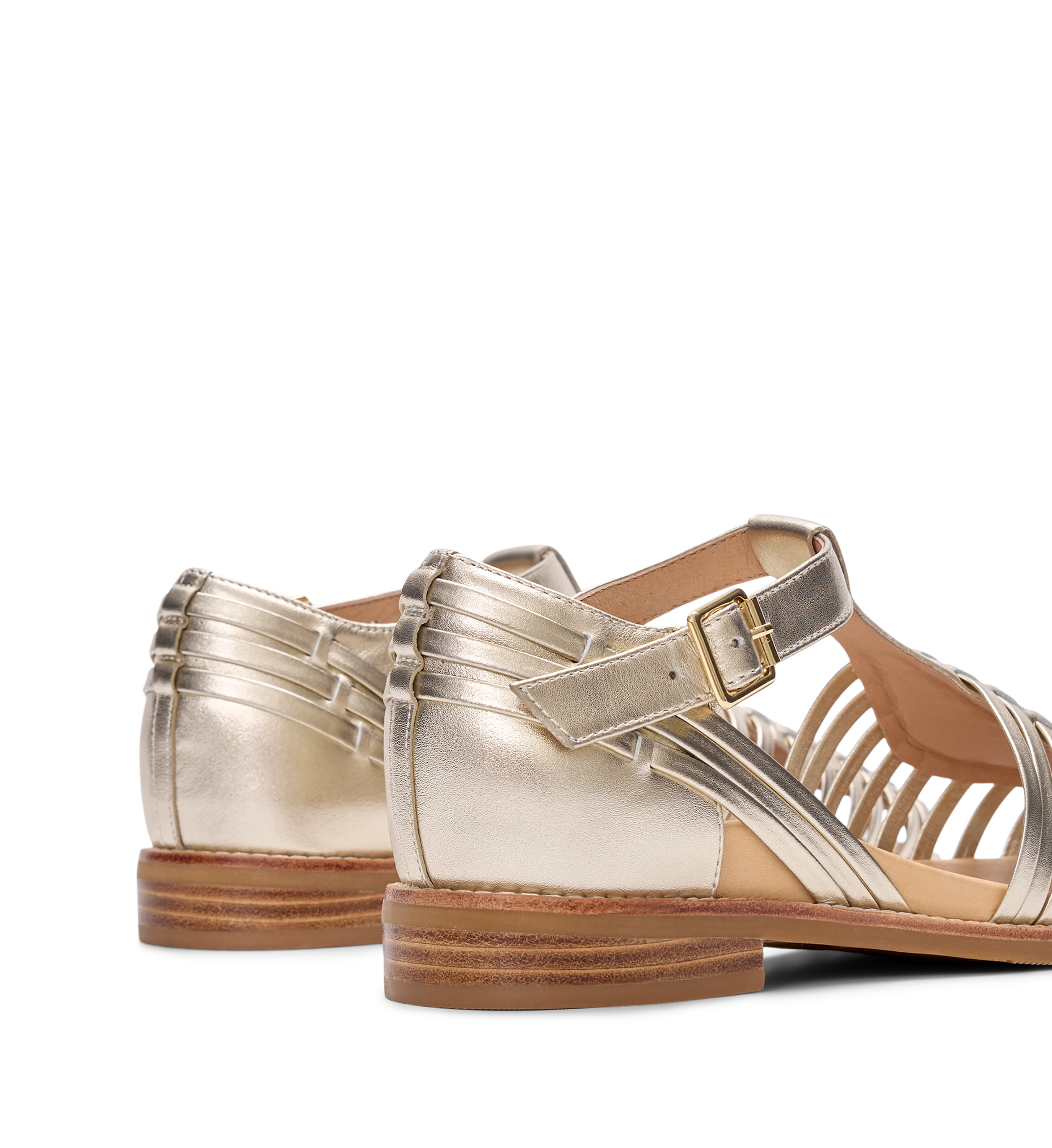 Honeyguide Gold Leather Sandals