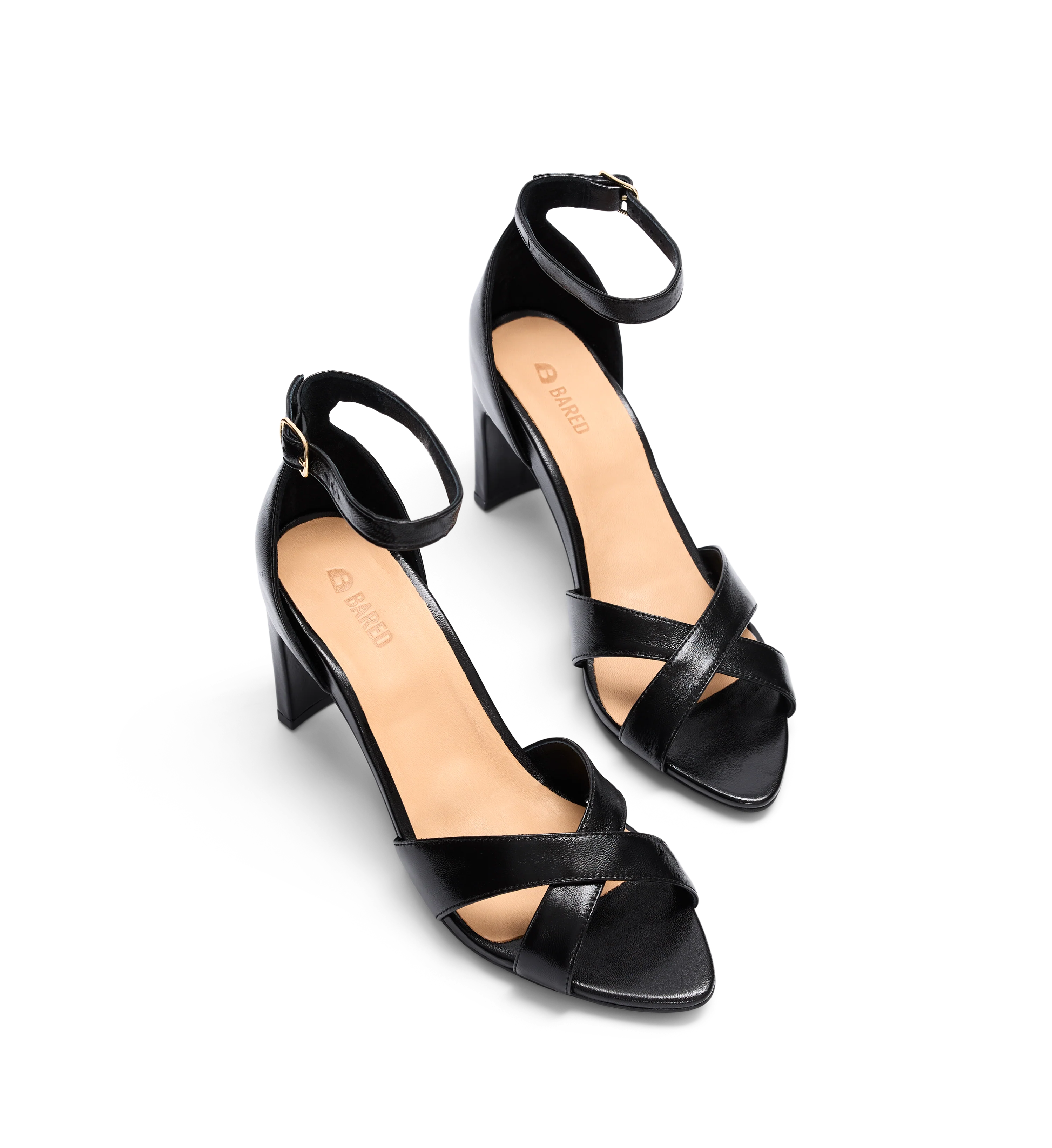 Saltator High Shine Black Leather High Heels