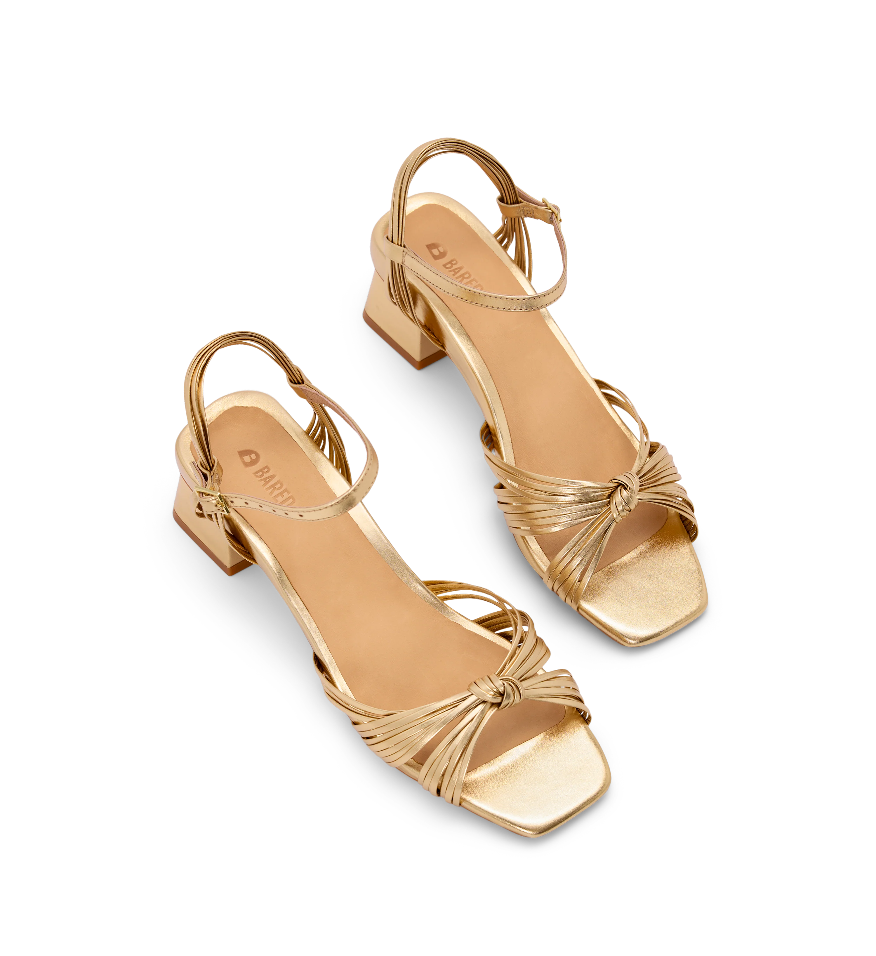 Sunangel Gold Leather Low Heels