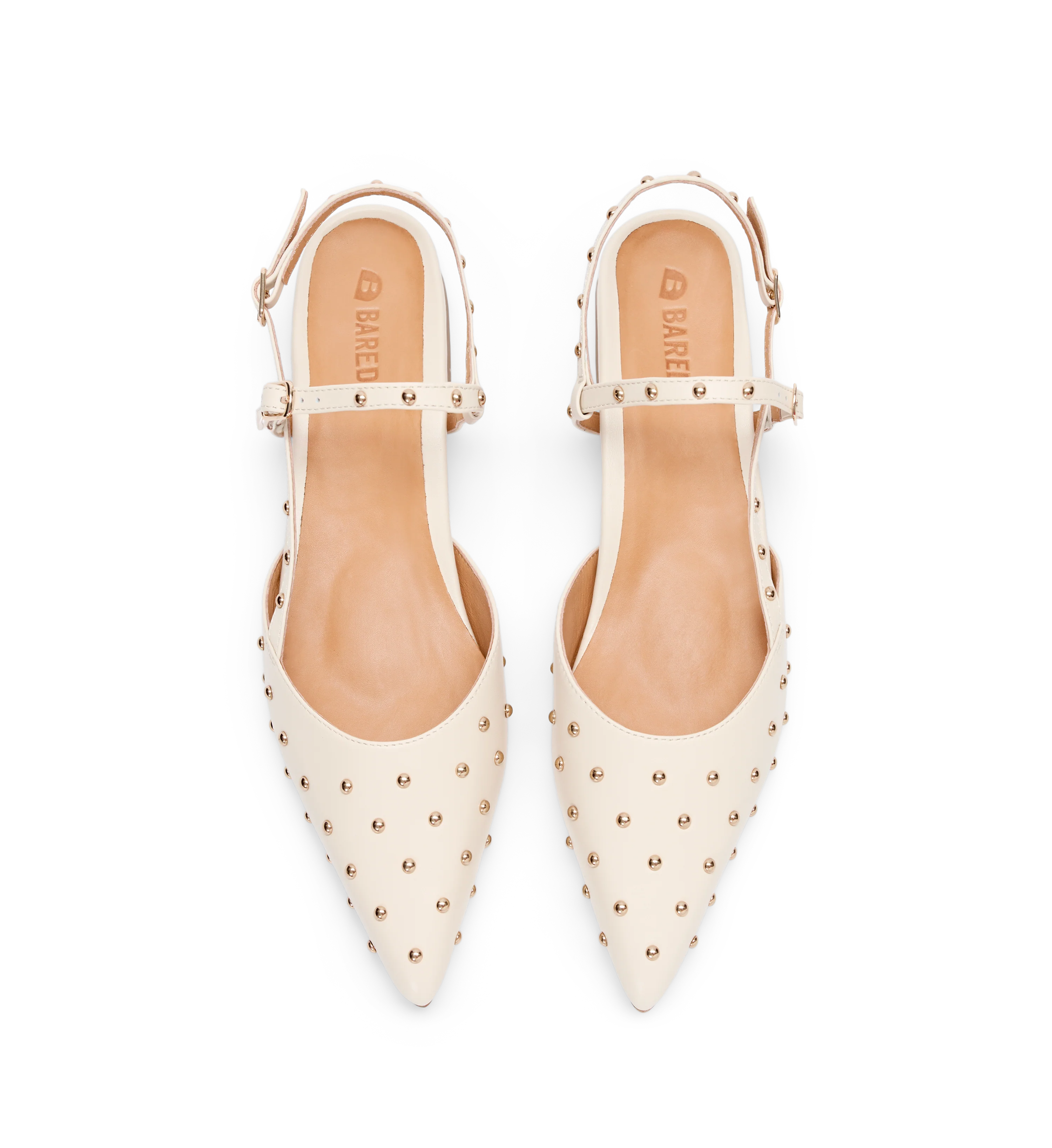 Firecrown 2 Ecru Leather & Hardware Flats