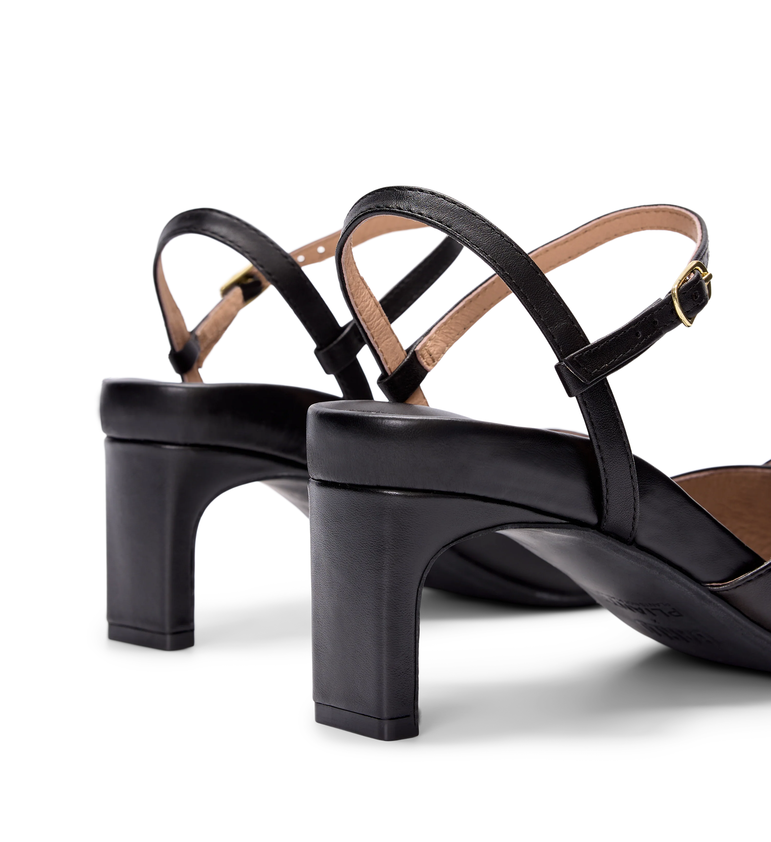 Sylph Black Leather Low Heels