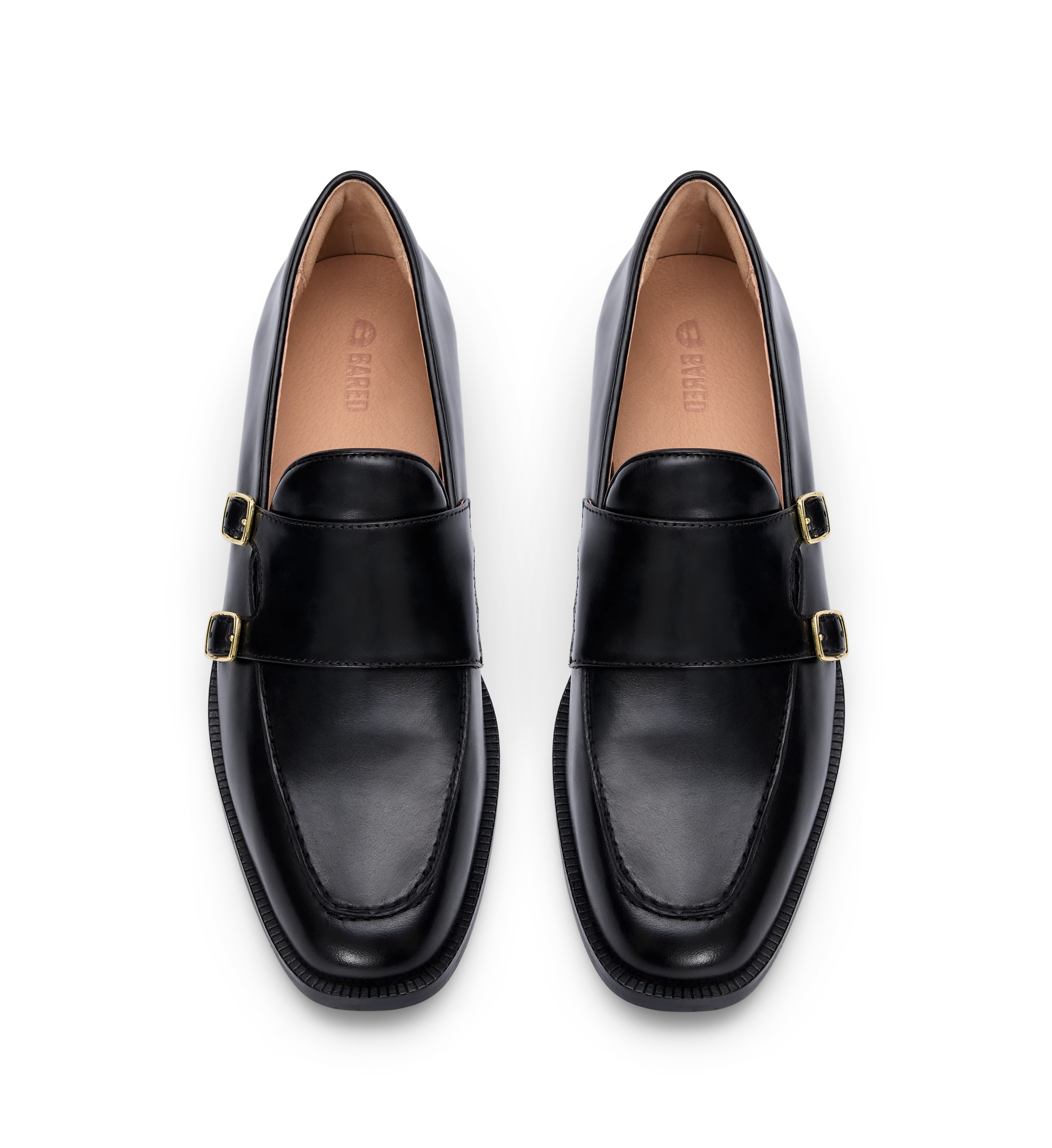 Owl Black Leather Monks