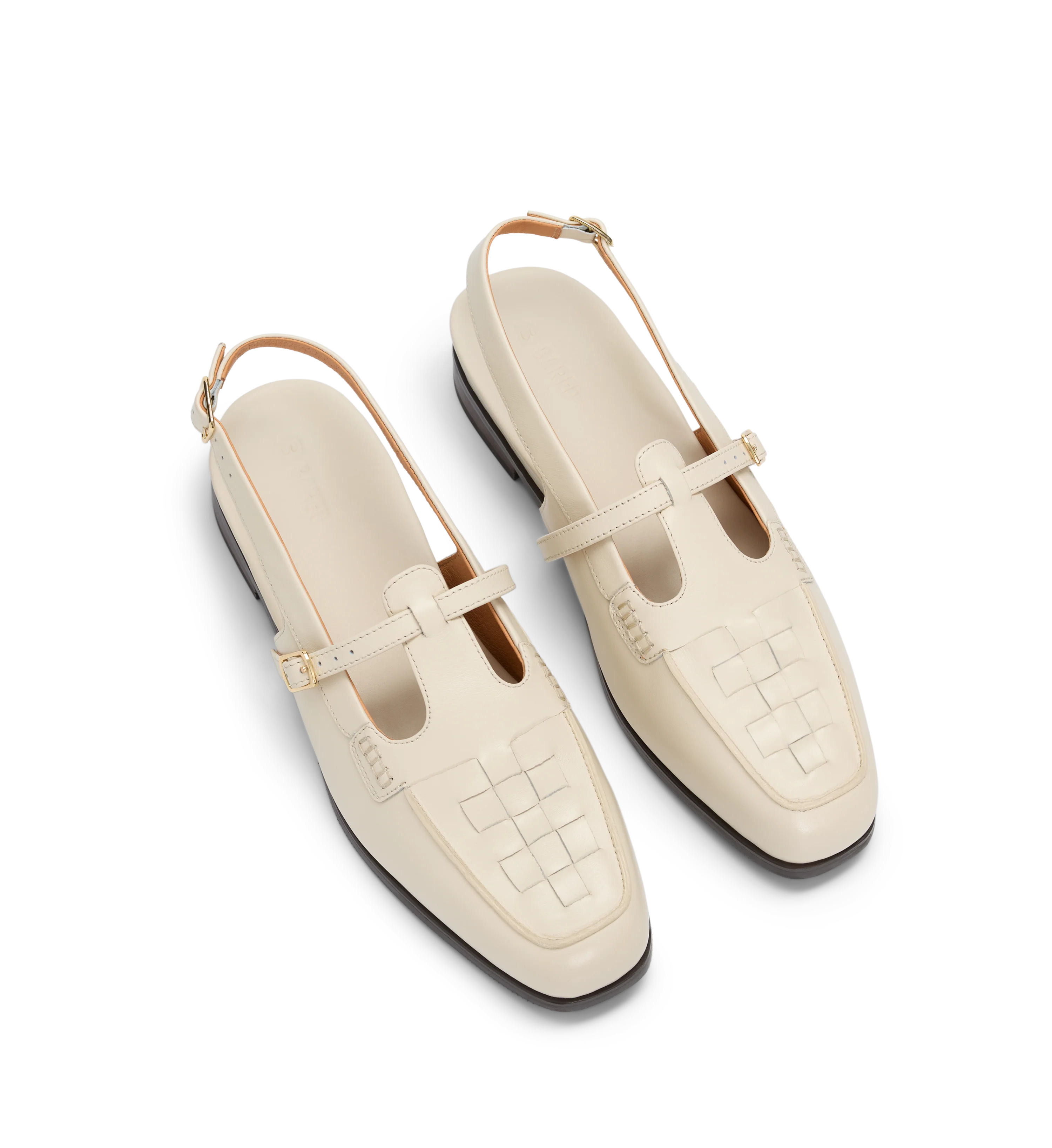 Eclectus Ecru Leather Flats