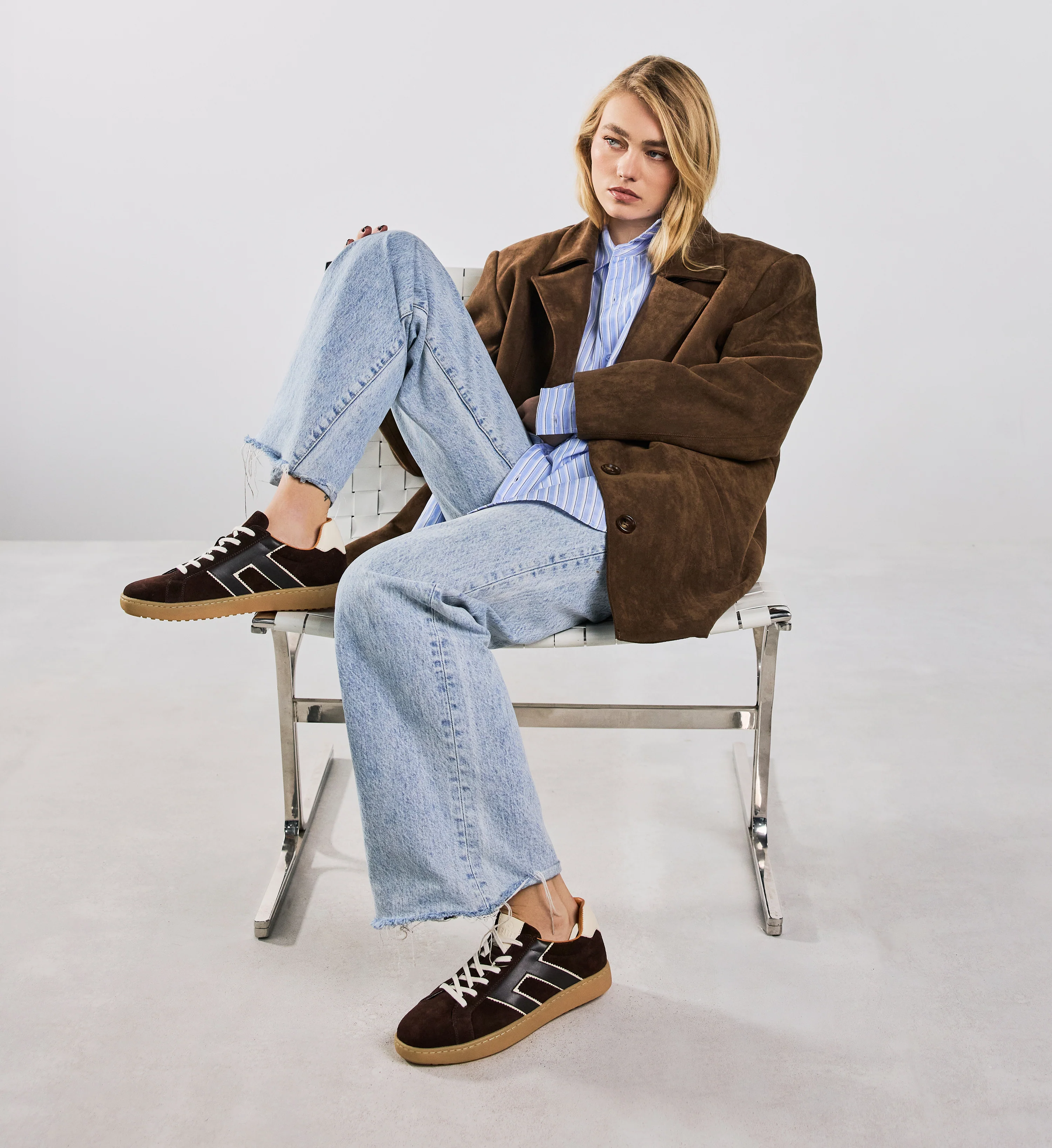 Carib Dark Chocolate Brown Suede & Leather Sneakers