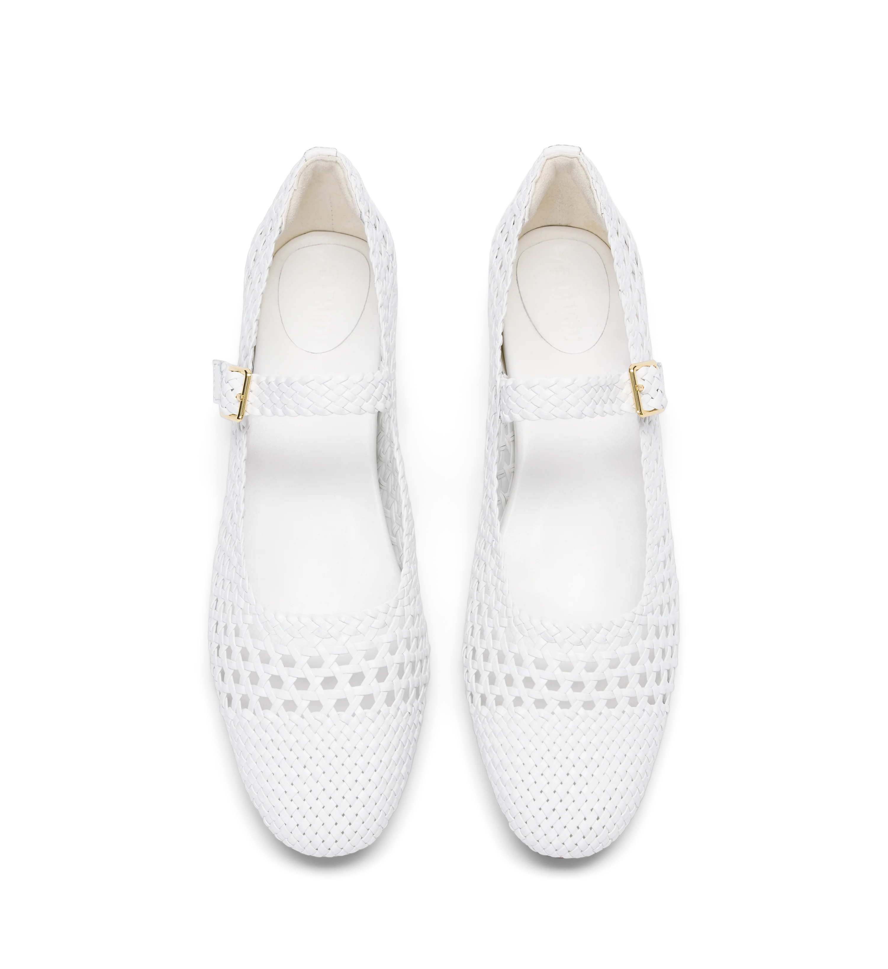 Whip White Braided Leather Ballet Flats
