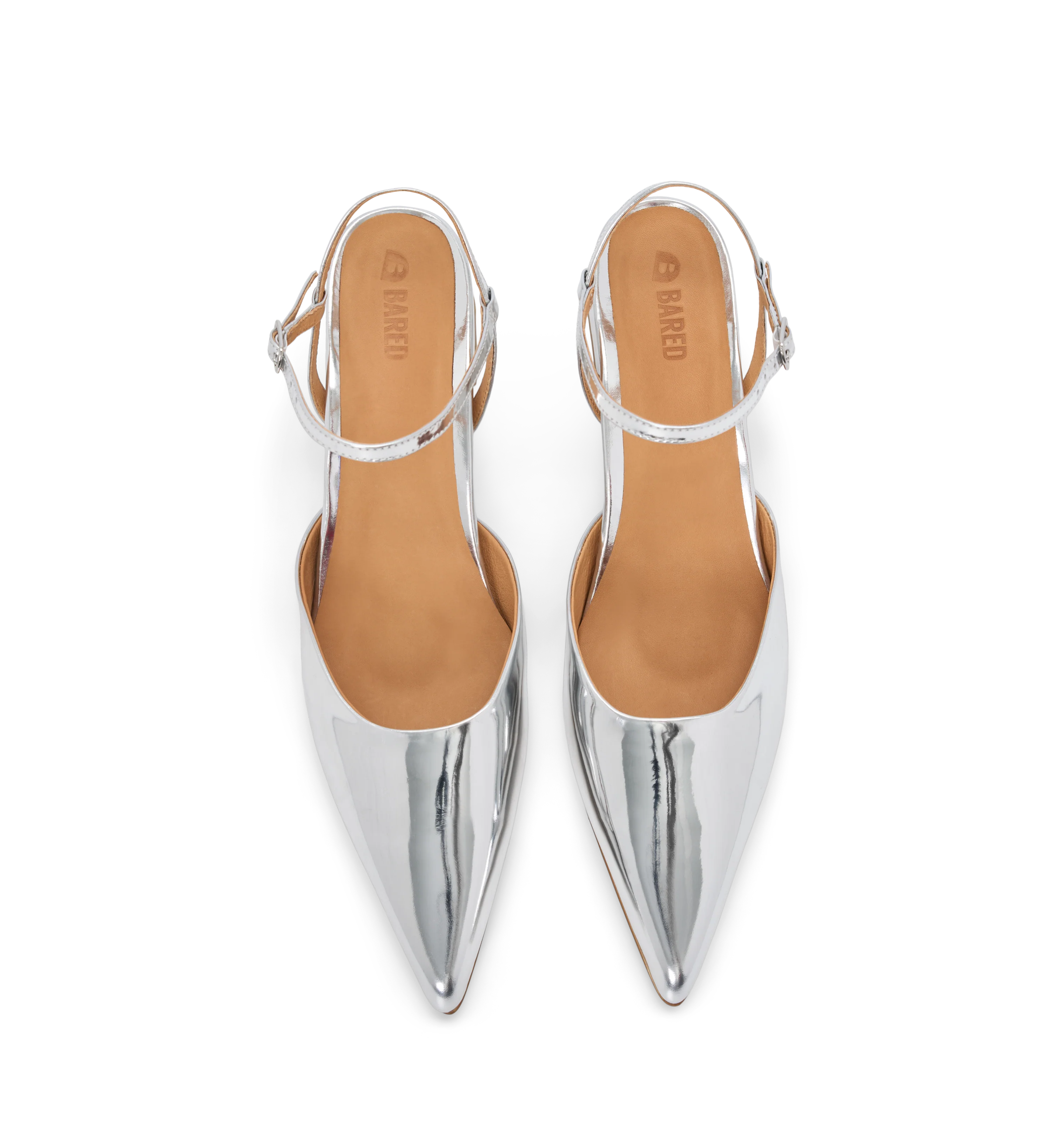 Calandra Silver Patent Leather Closed Toe Heels