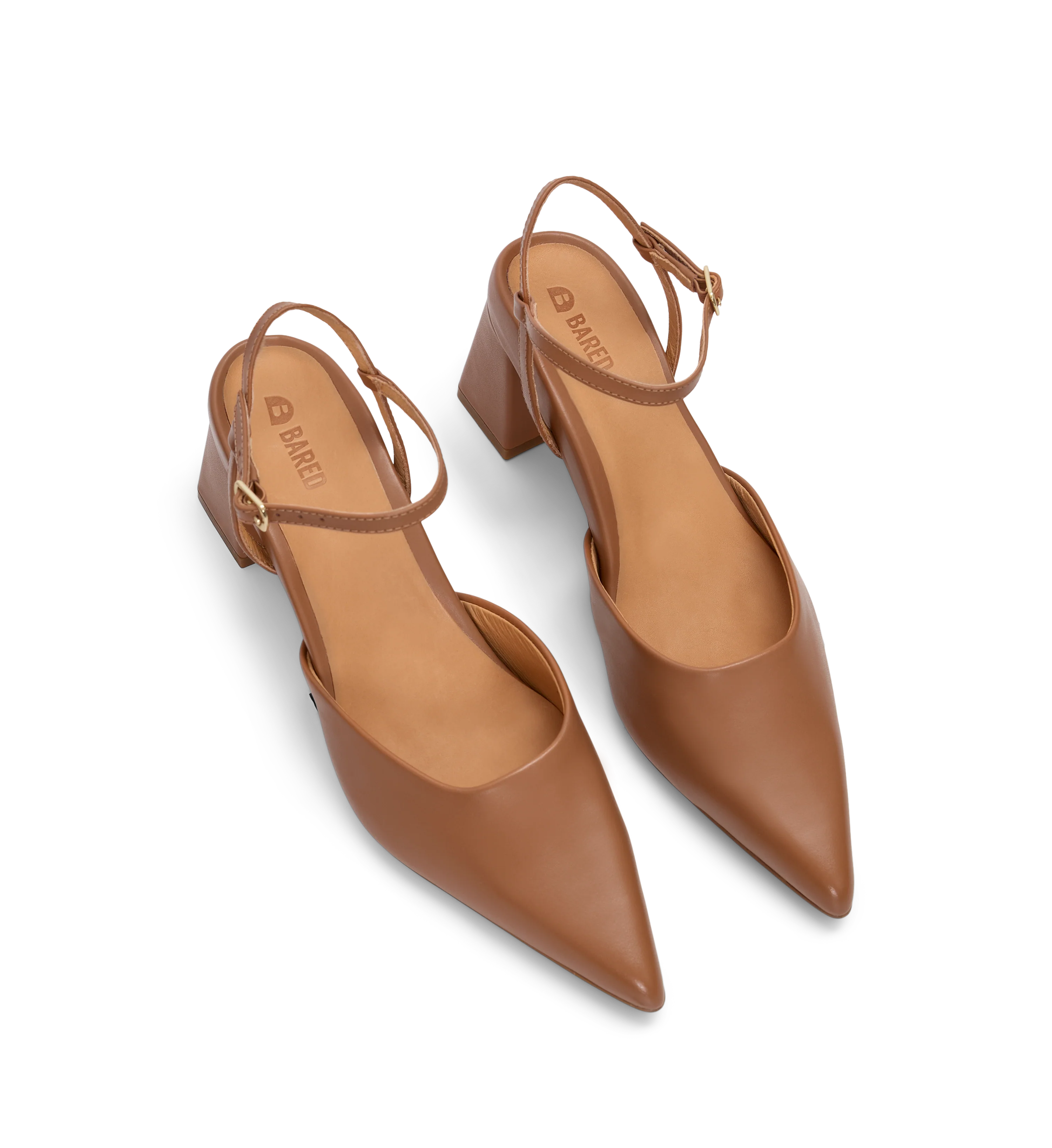 Calandra Light Tan Leather Low Heels