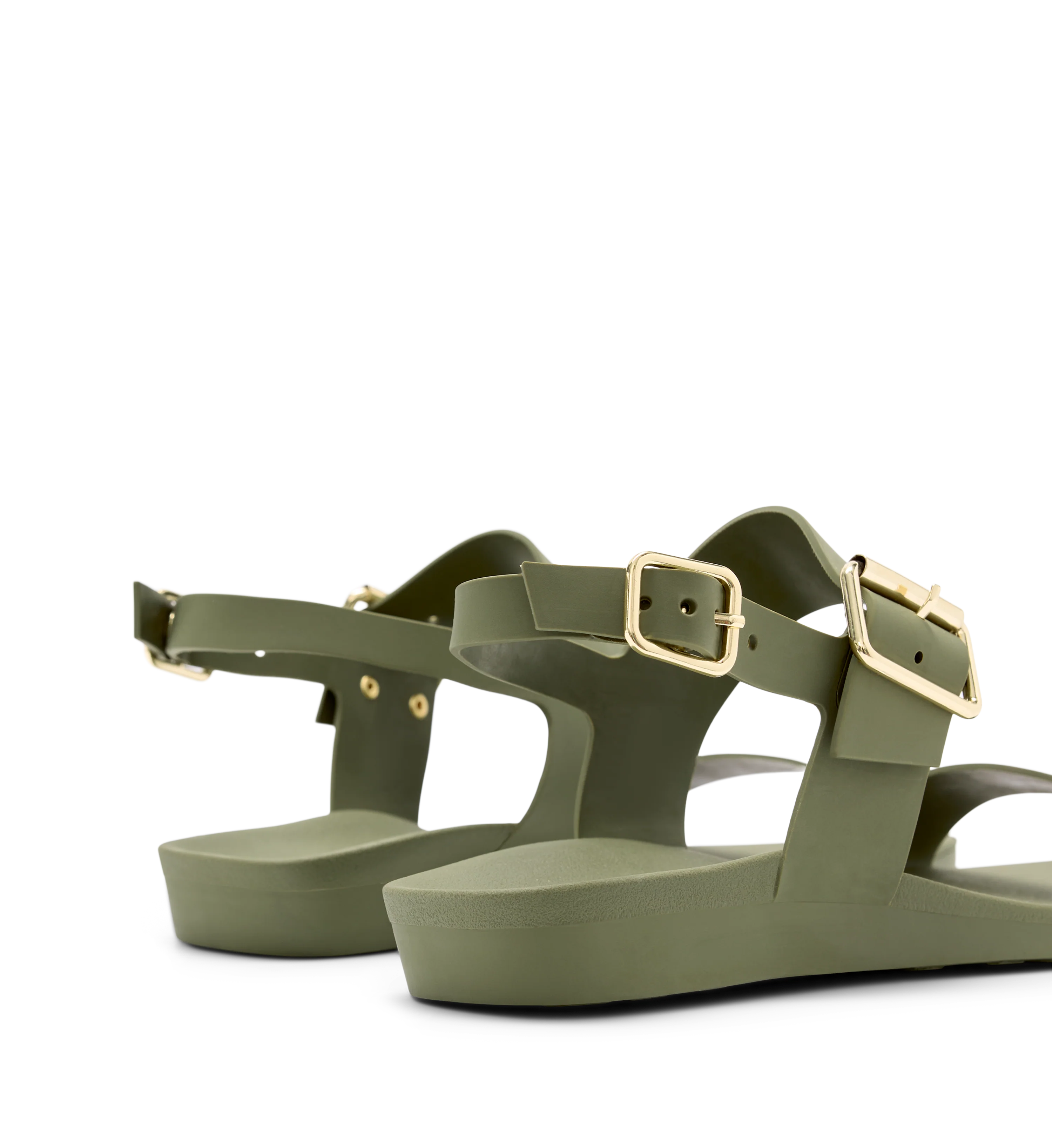 Sanderlings Olive Rubber Flat Sandals