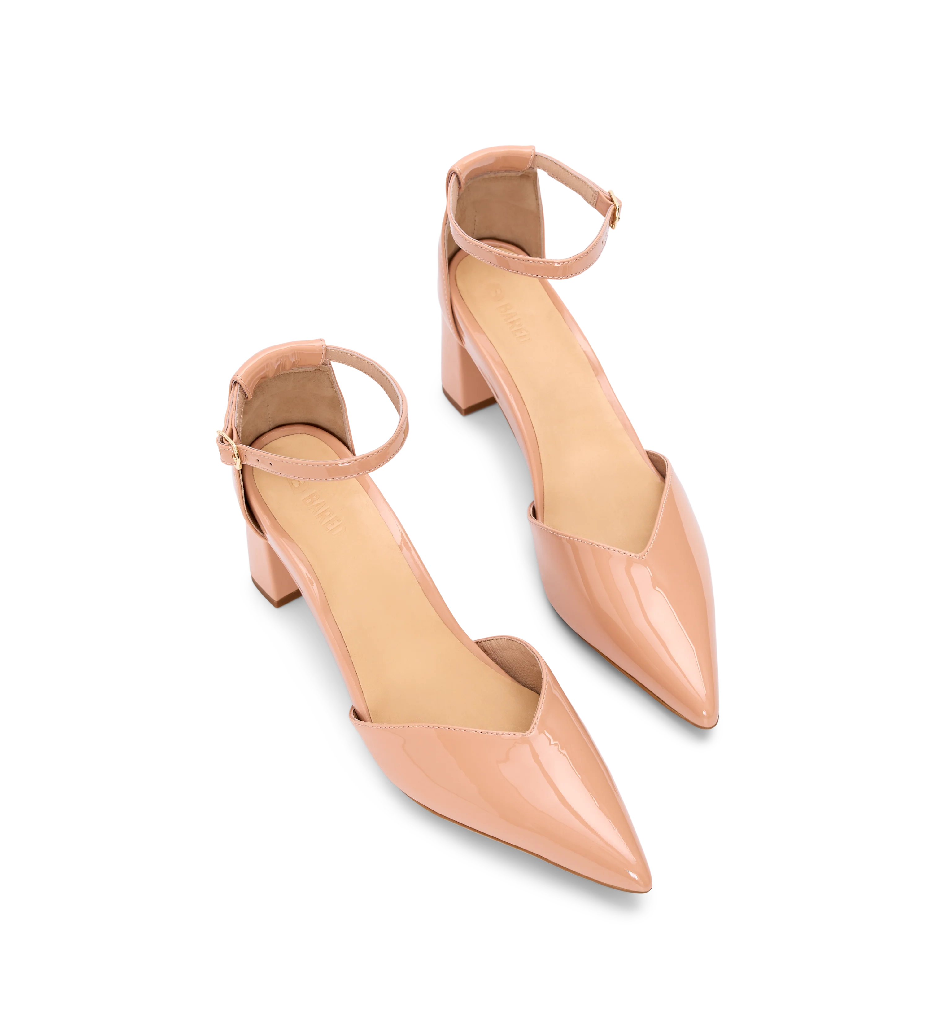 Buteo Blush Patent Leather Low Heels