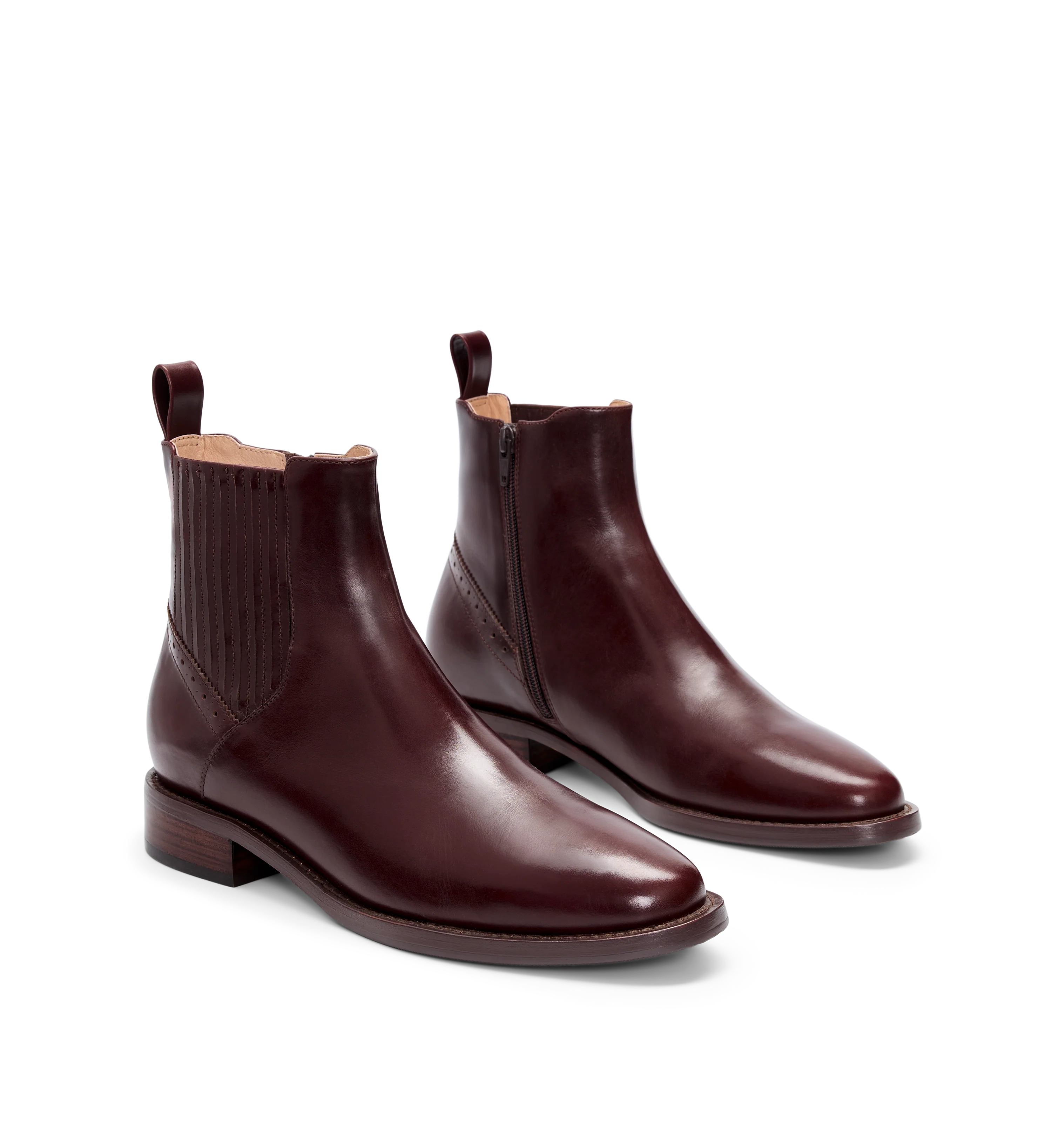 Tomtit Dark Oak Boxed Leather Flat Boots