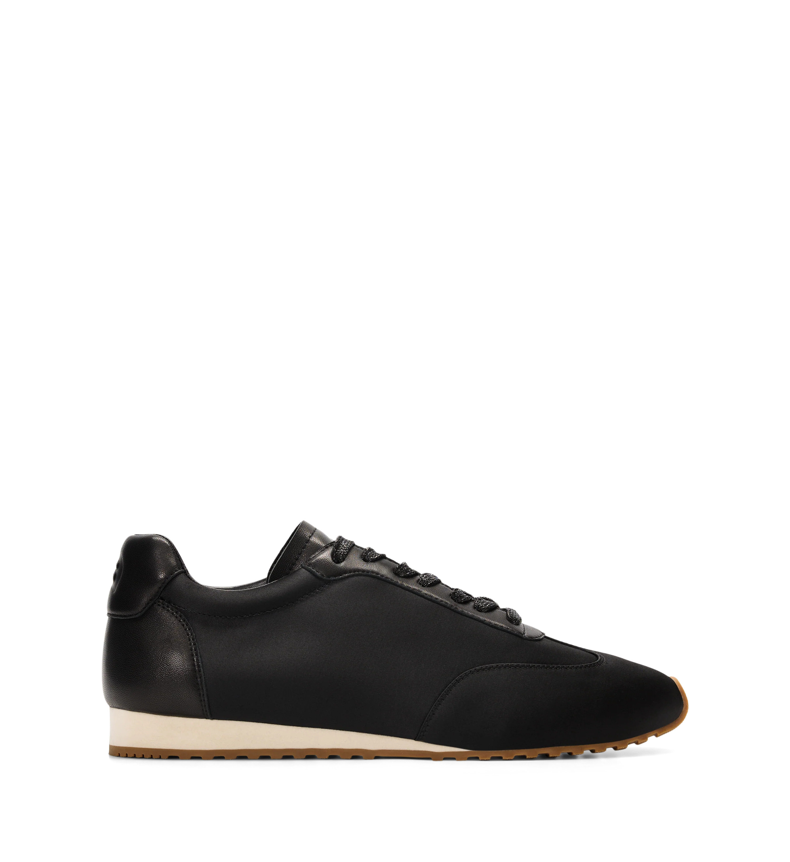 Gavia Black Satin Sneakers