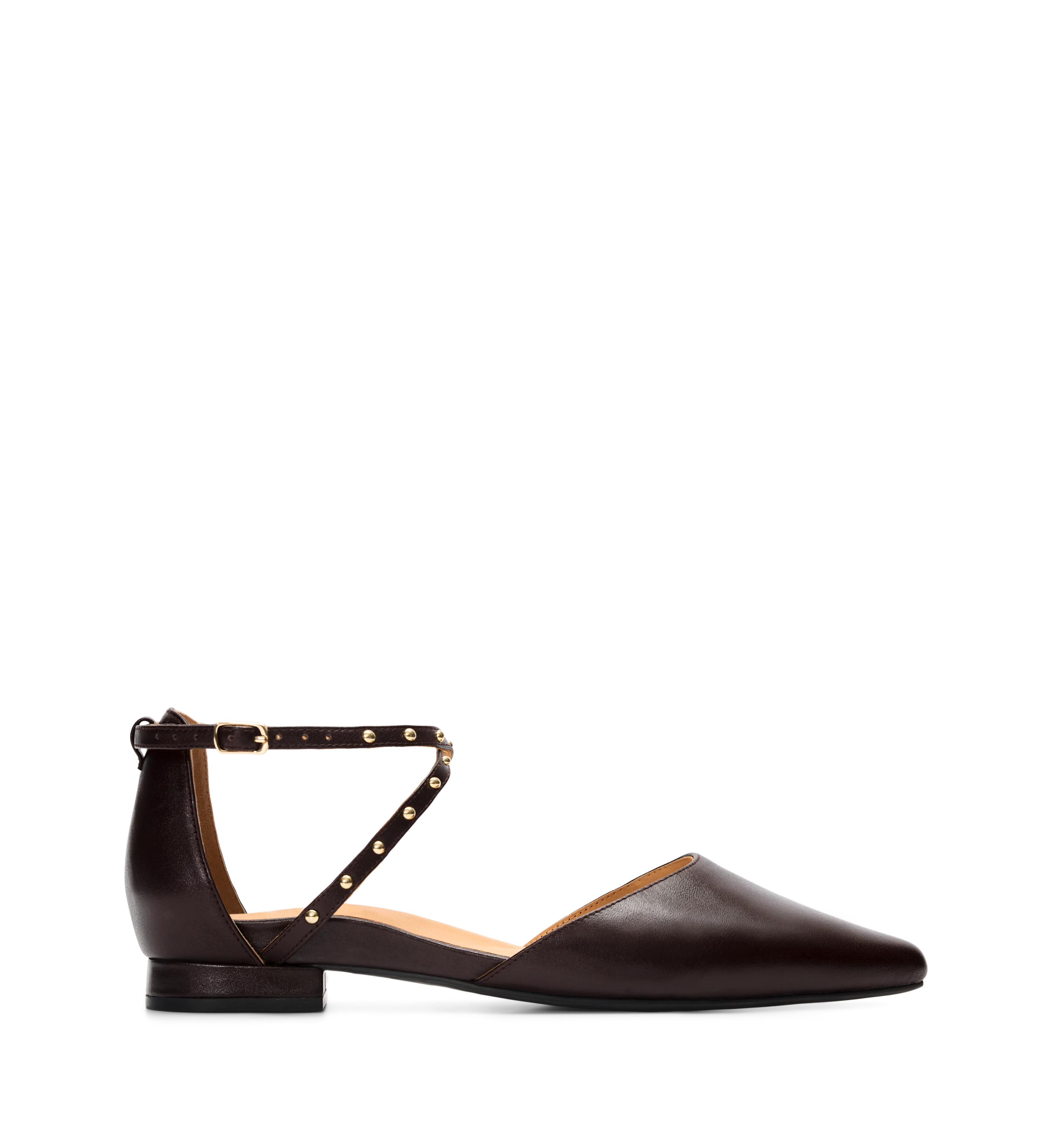 Grackle Chocolate Brown Leather Flats