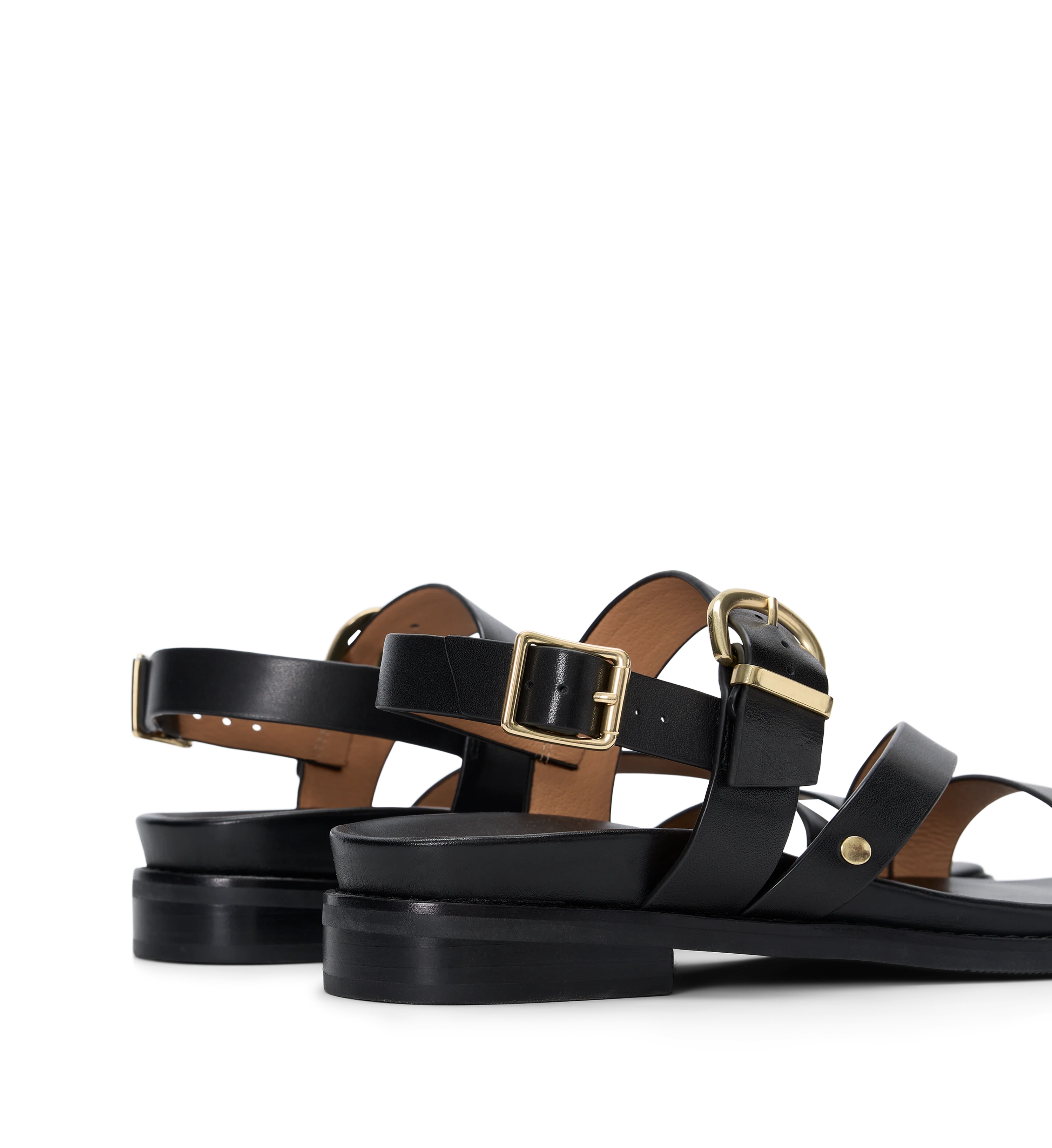 Trumpeter Black Leather Sandals