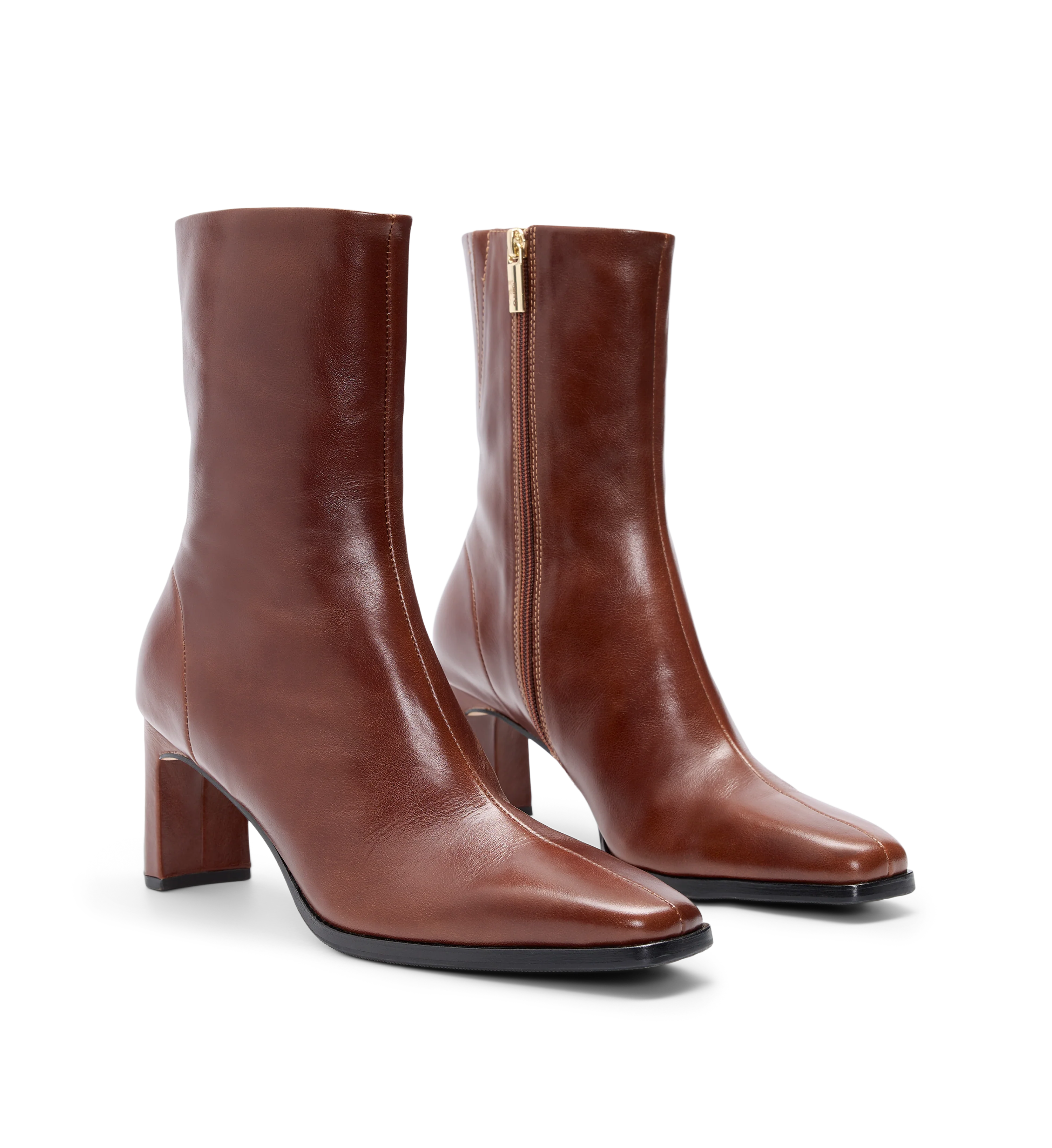 Kingfisher Golden Tan Leather Heeled Boots