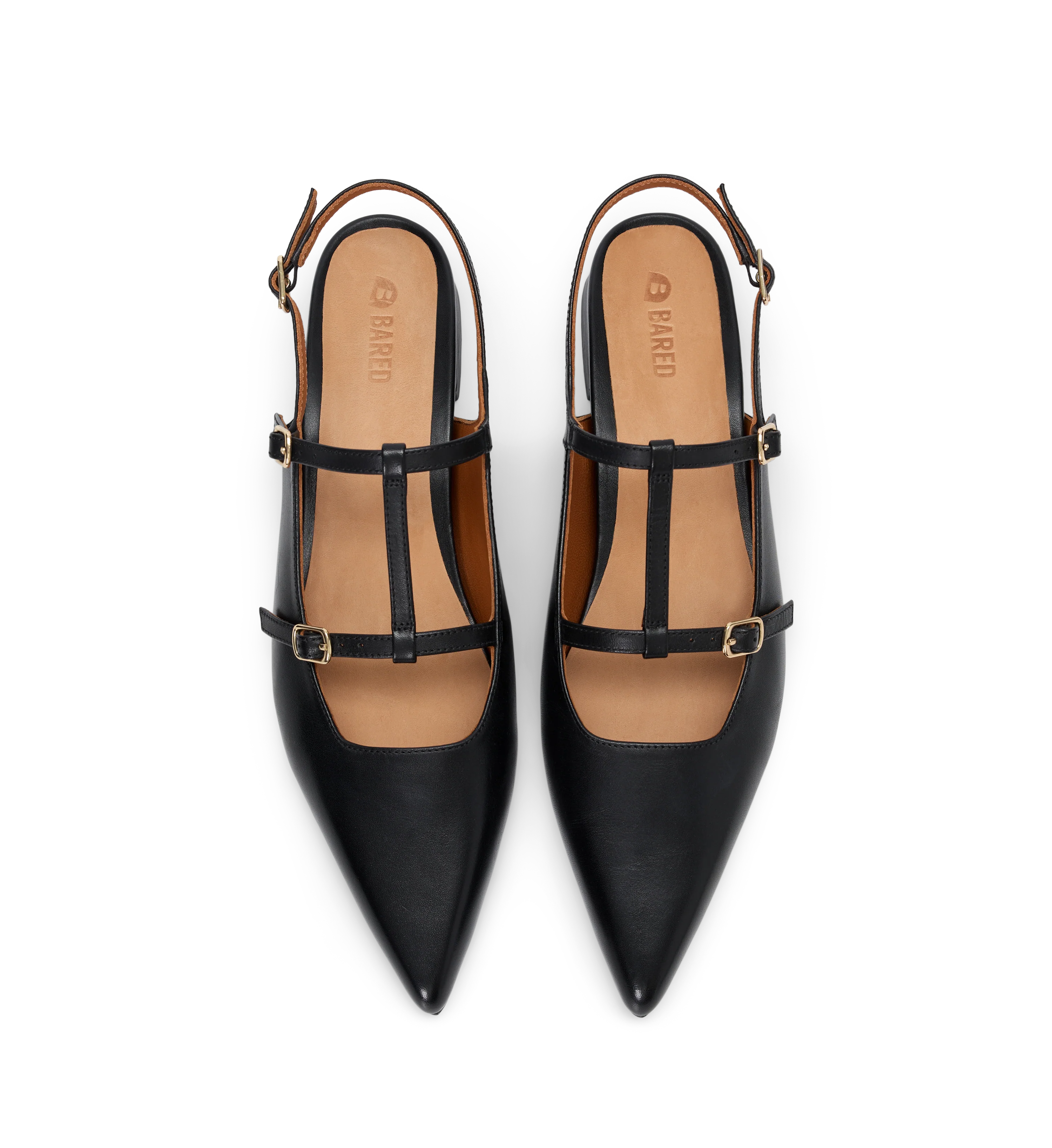 Kite Black Leather Flats