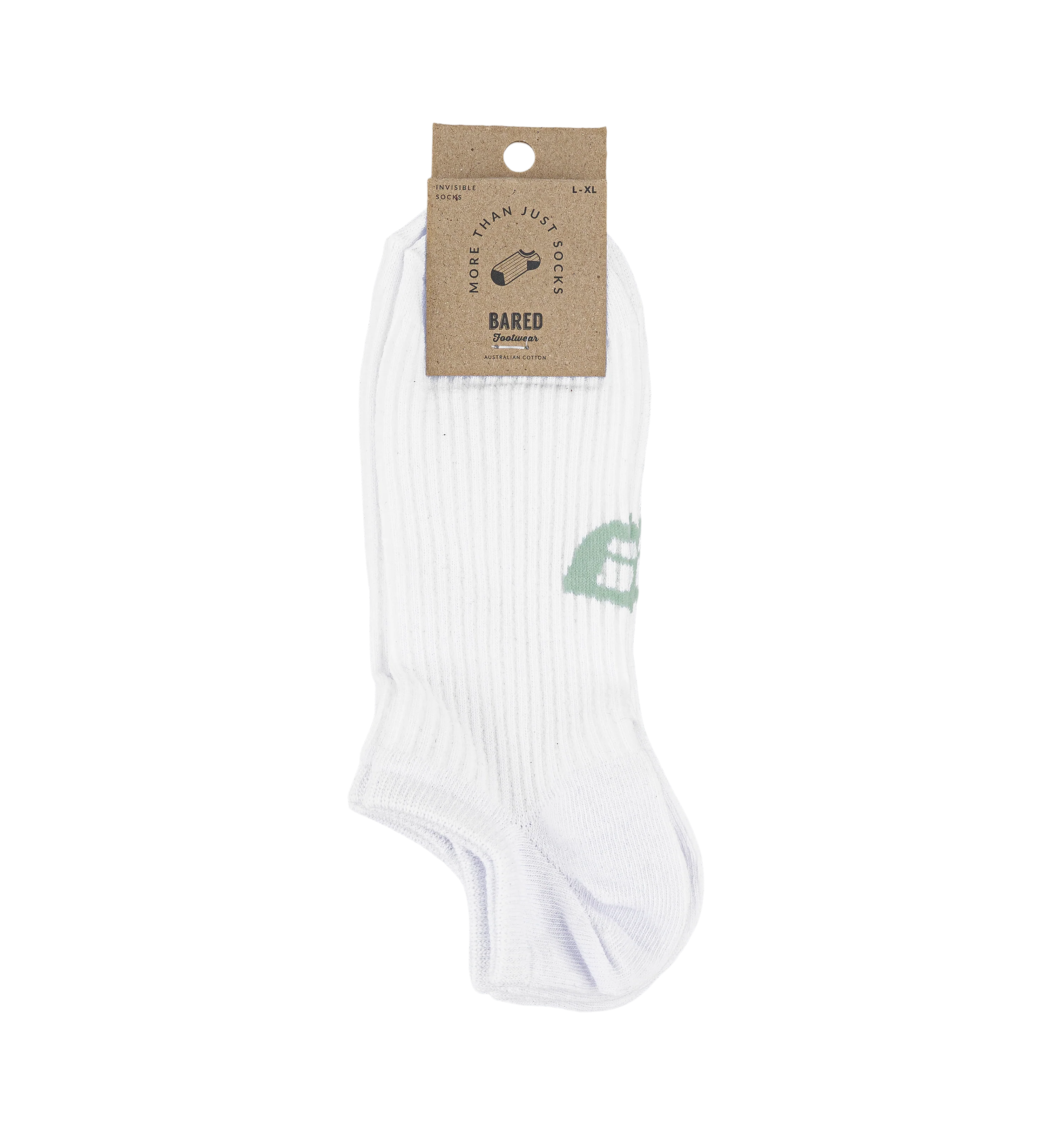 Mens Invisible Socks 3pk White Cotton Blend