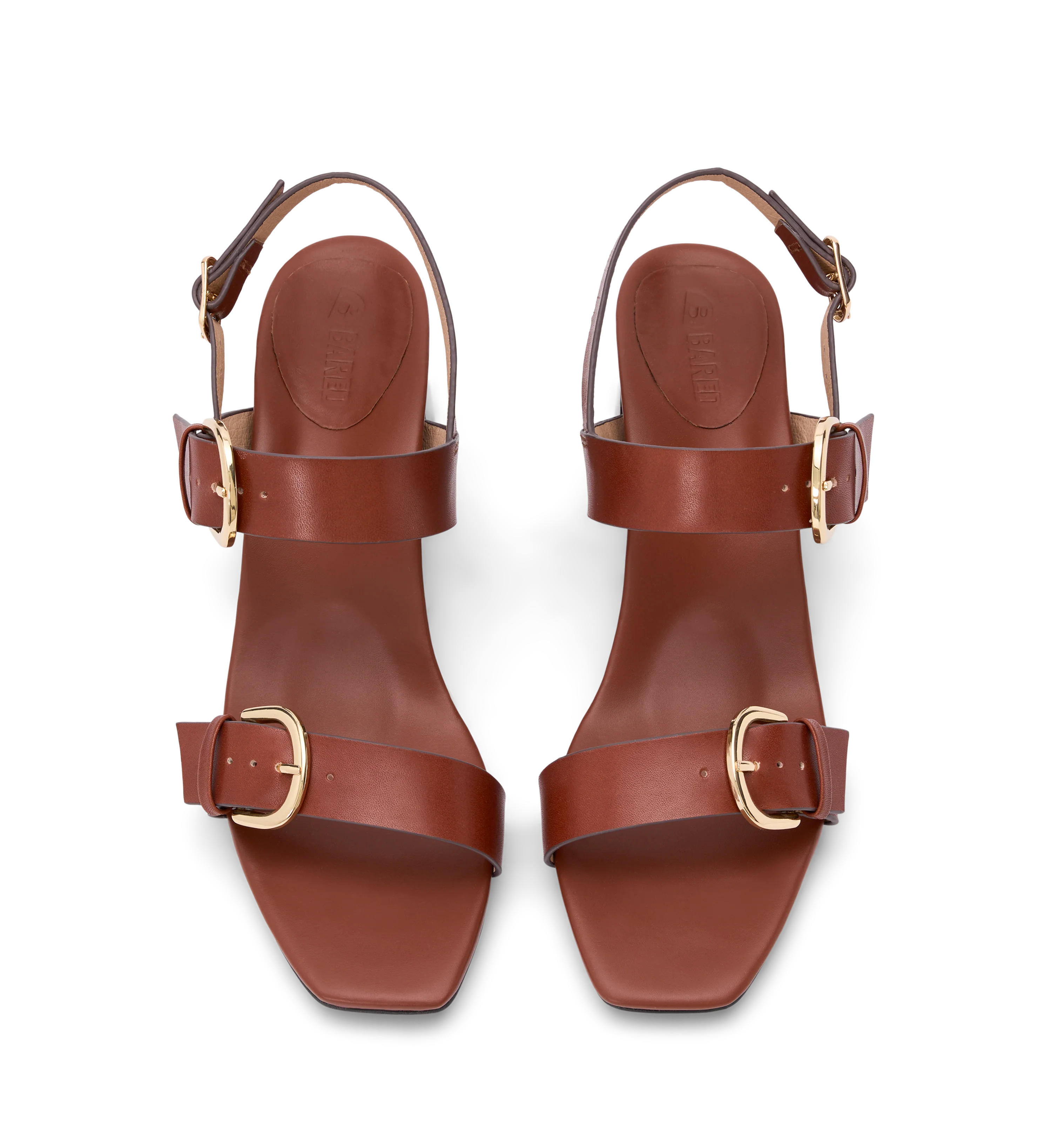 Radjah Chestnut Brown Leather Low Heels