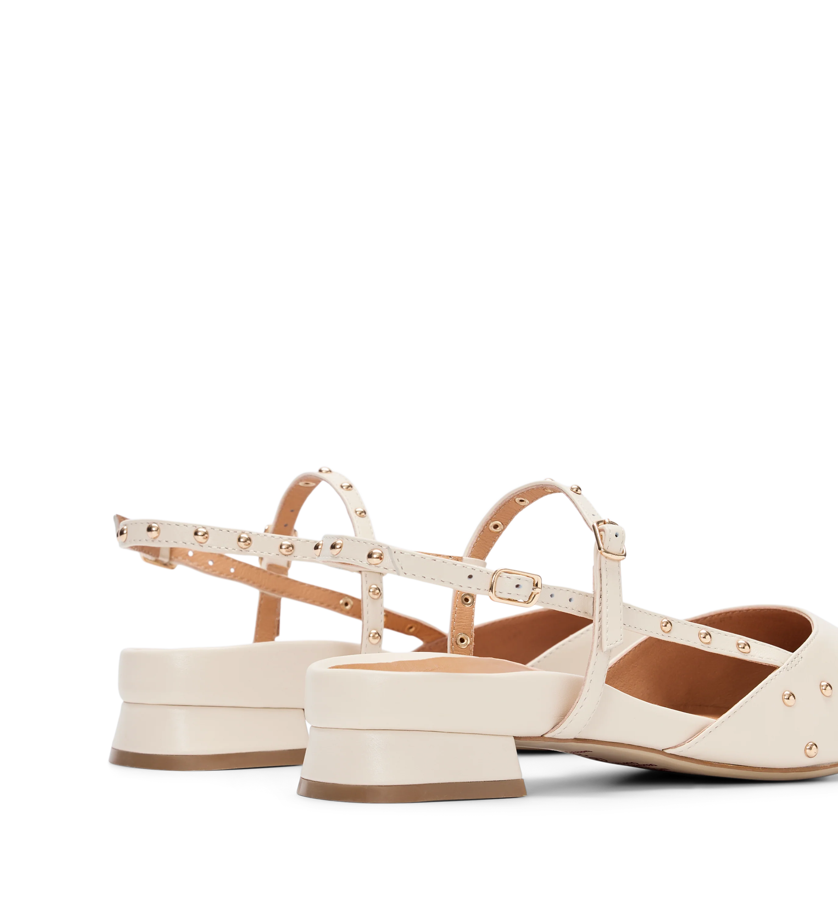 Firecrown 2 Ecru Leather & Hardware Flats