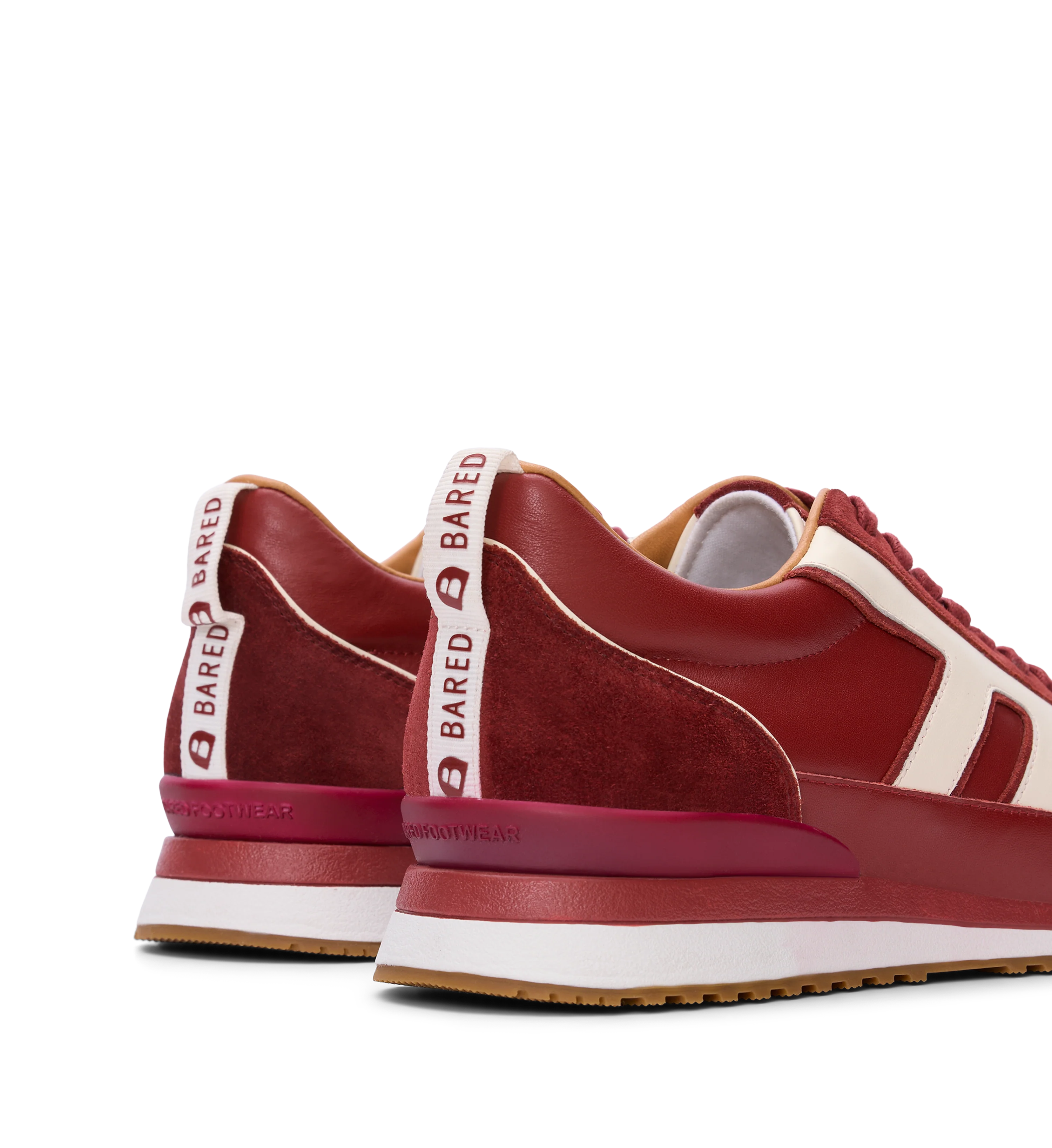 Stork Red Leather & Suede Sneakers