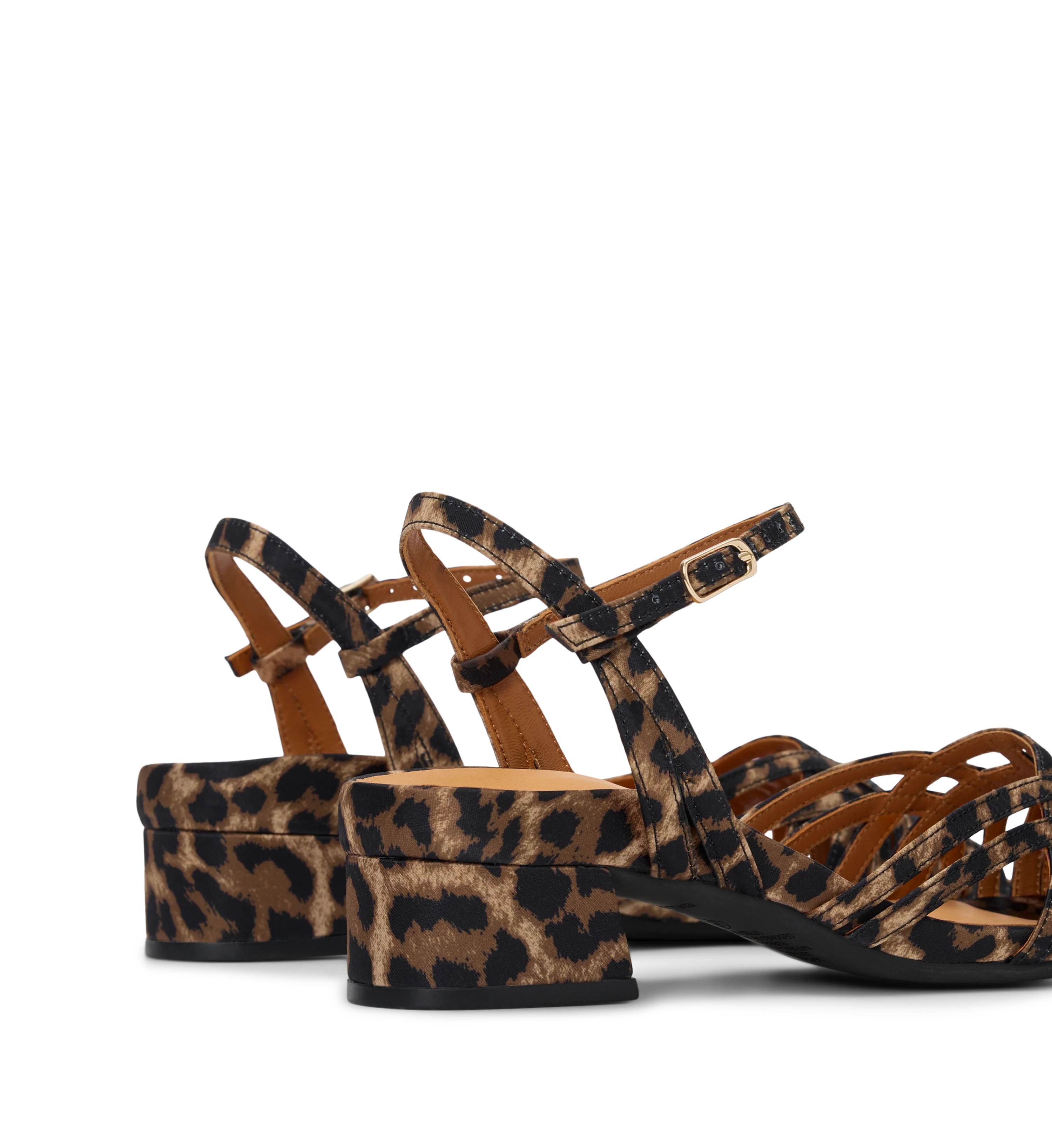 Ratite Leopard Print Satin Casual Heels