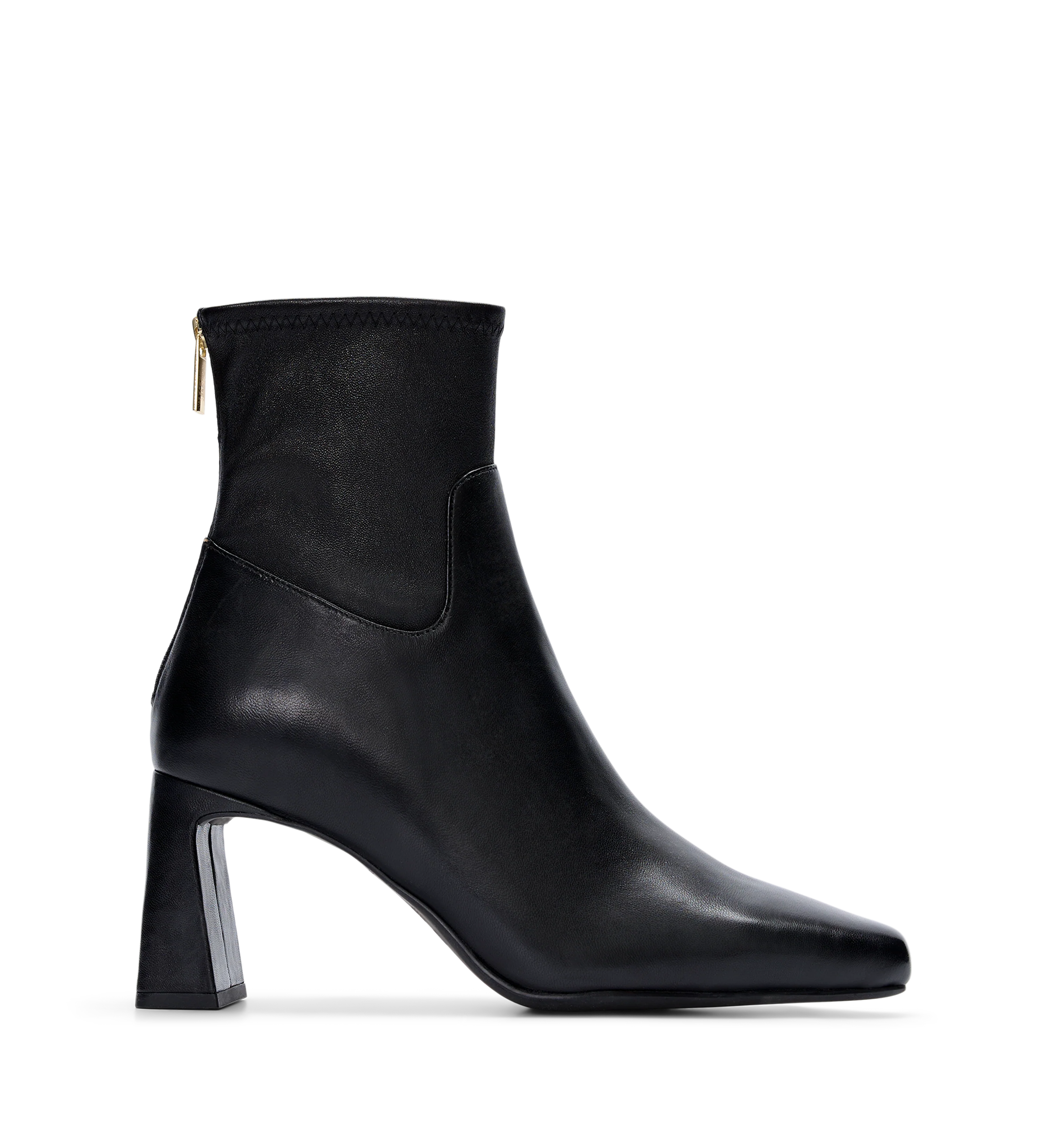 Rockfinch Black Leather Heeled Boots