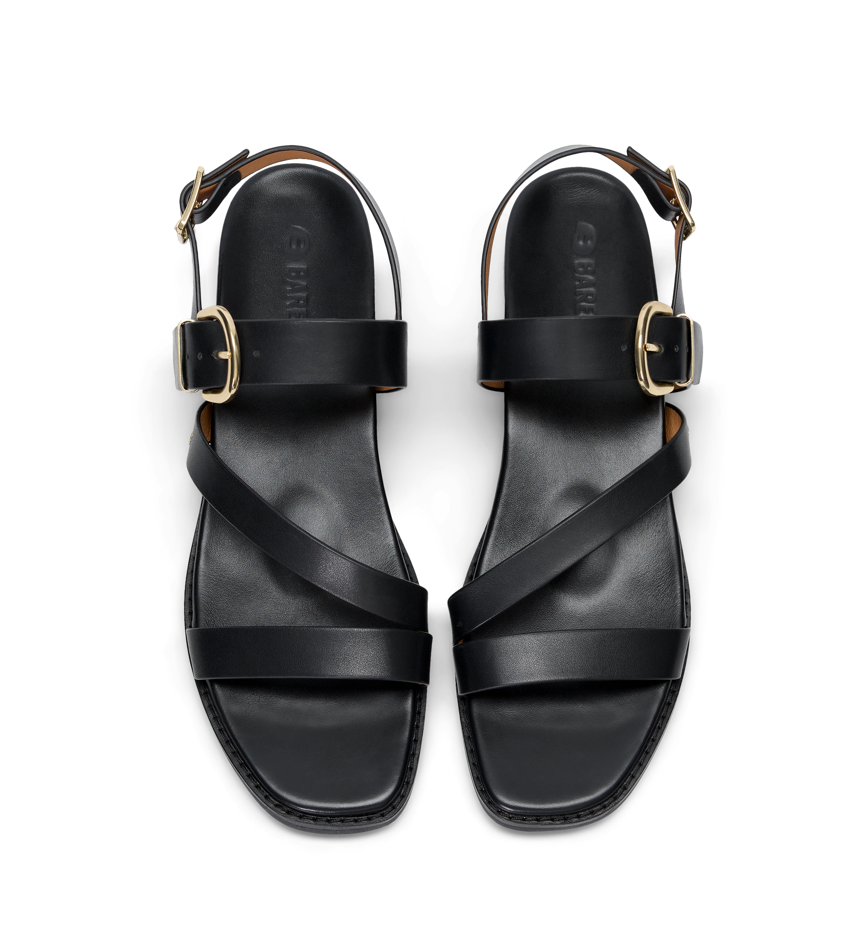 Trumpeter Black Leather Sandals