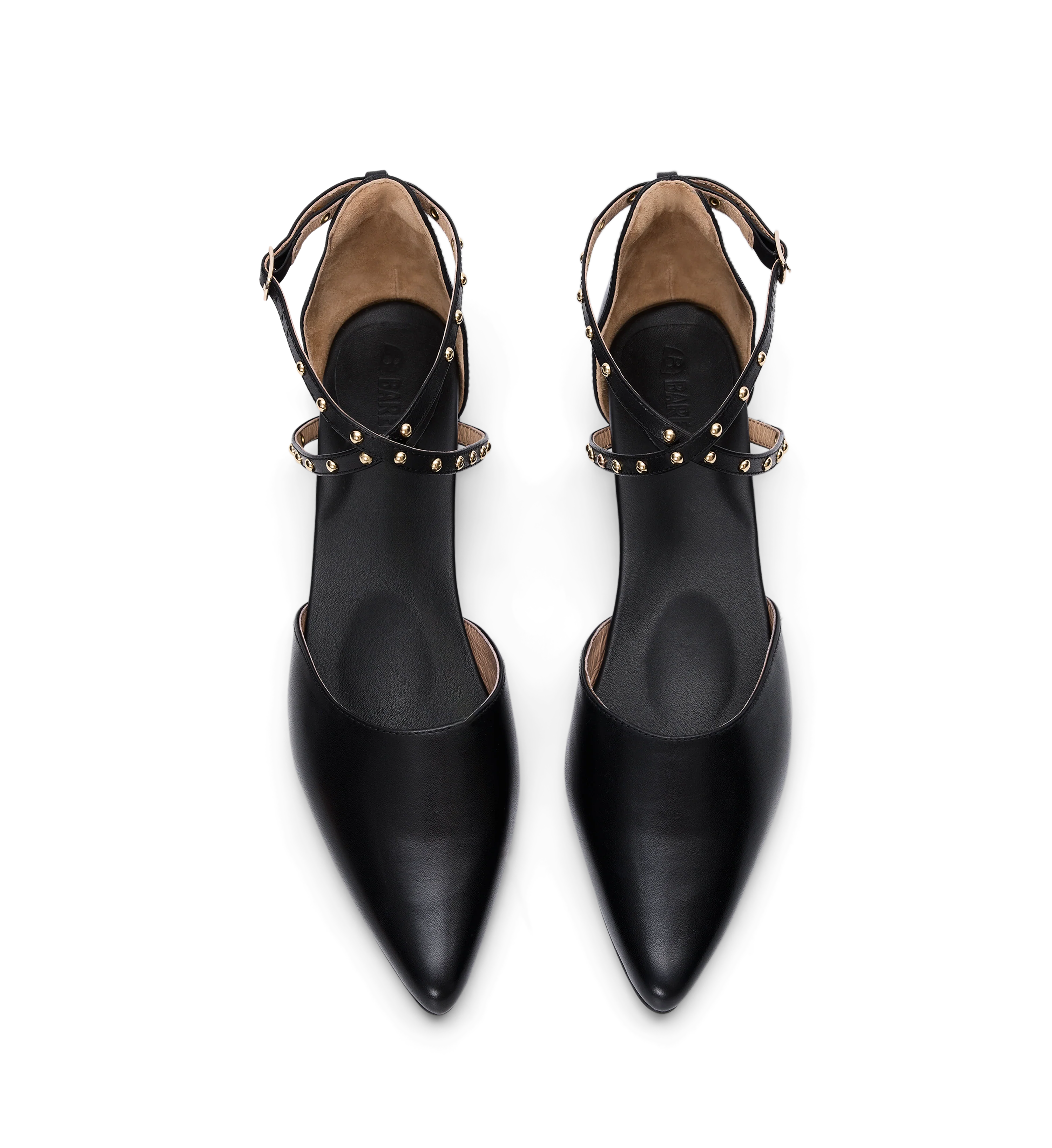 Grackle Black Leather Flats