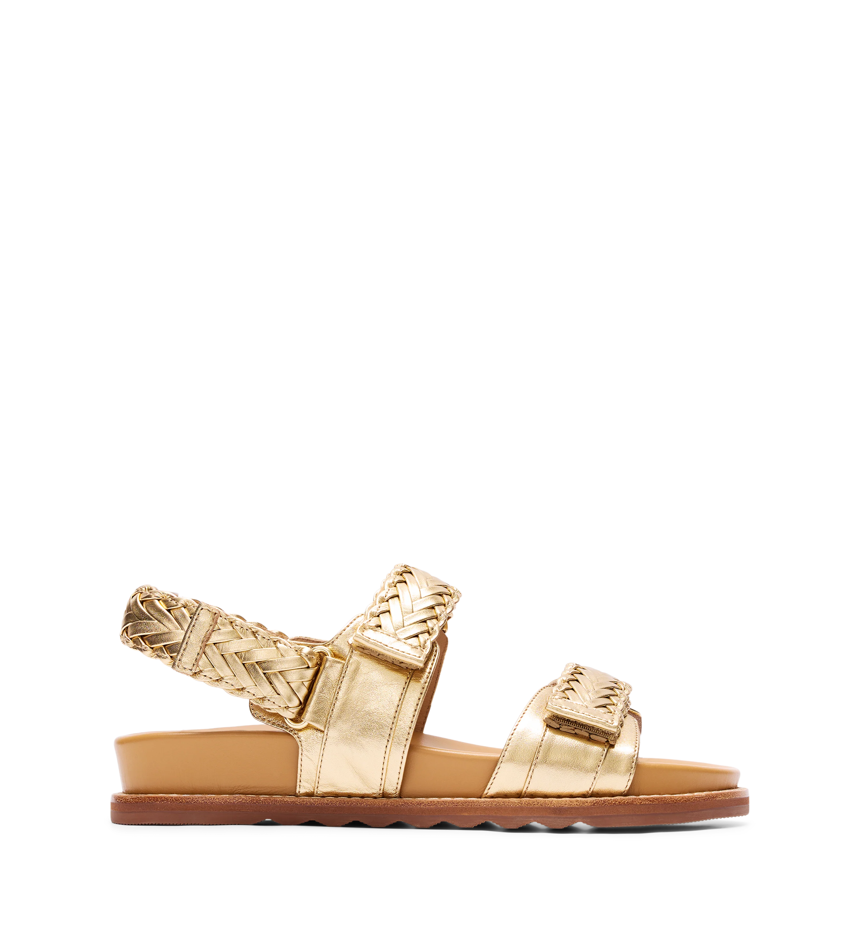 Cygnet Gold Leather Chunky Sandals