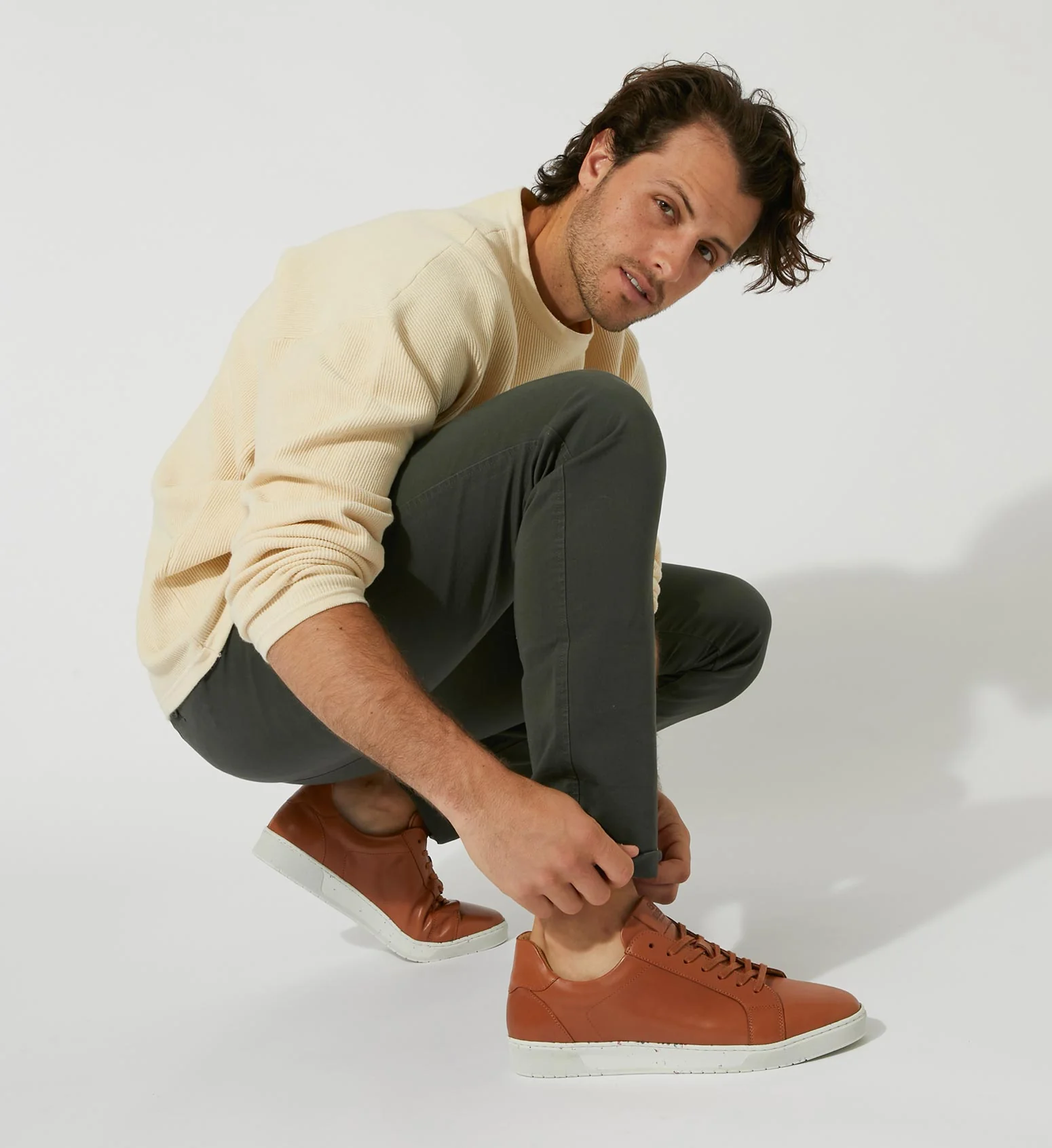 Strontium Cognac Leather Sneakers