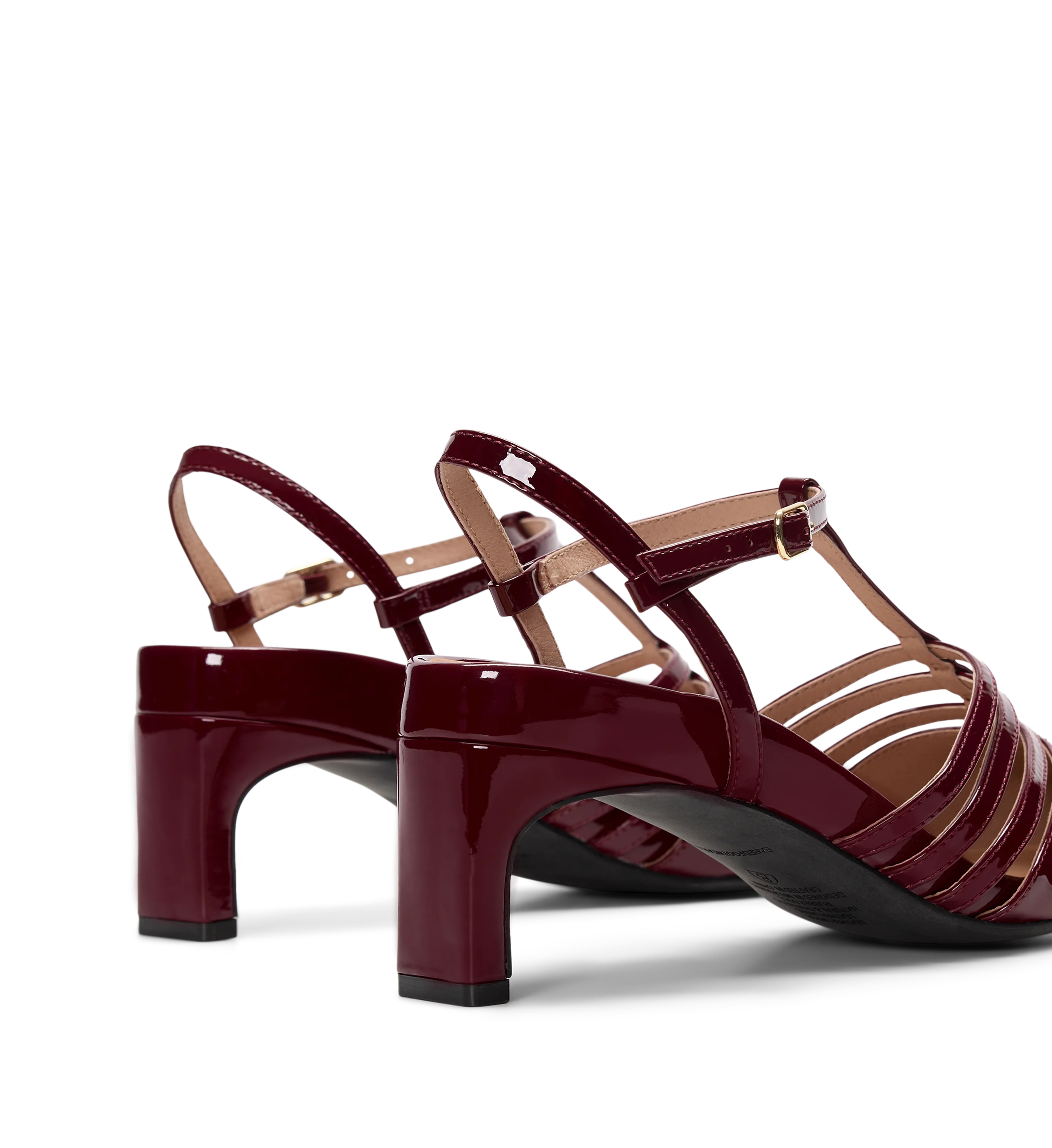 Calliope Dark Cherry Red Patent Leather Low Heels