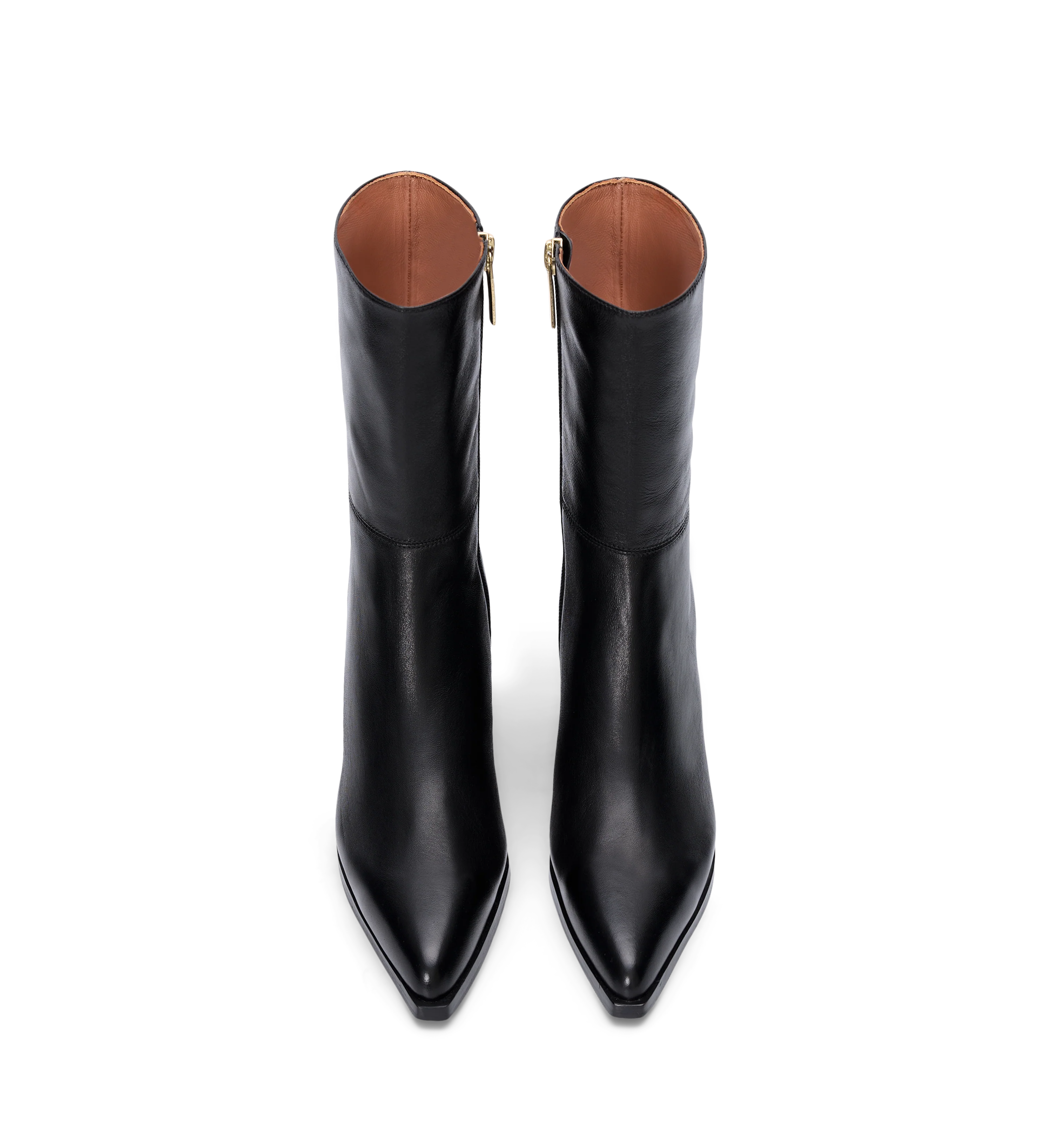 Pica Black Leather Heeled Boots