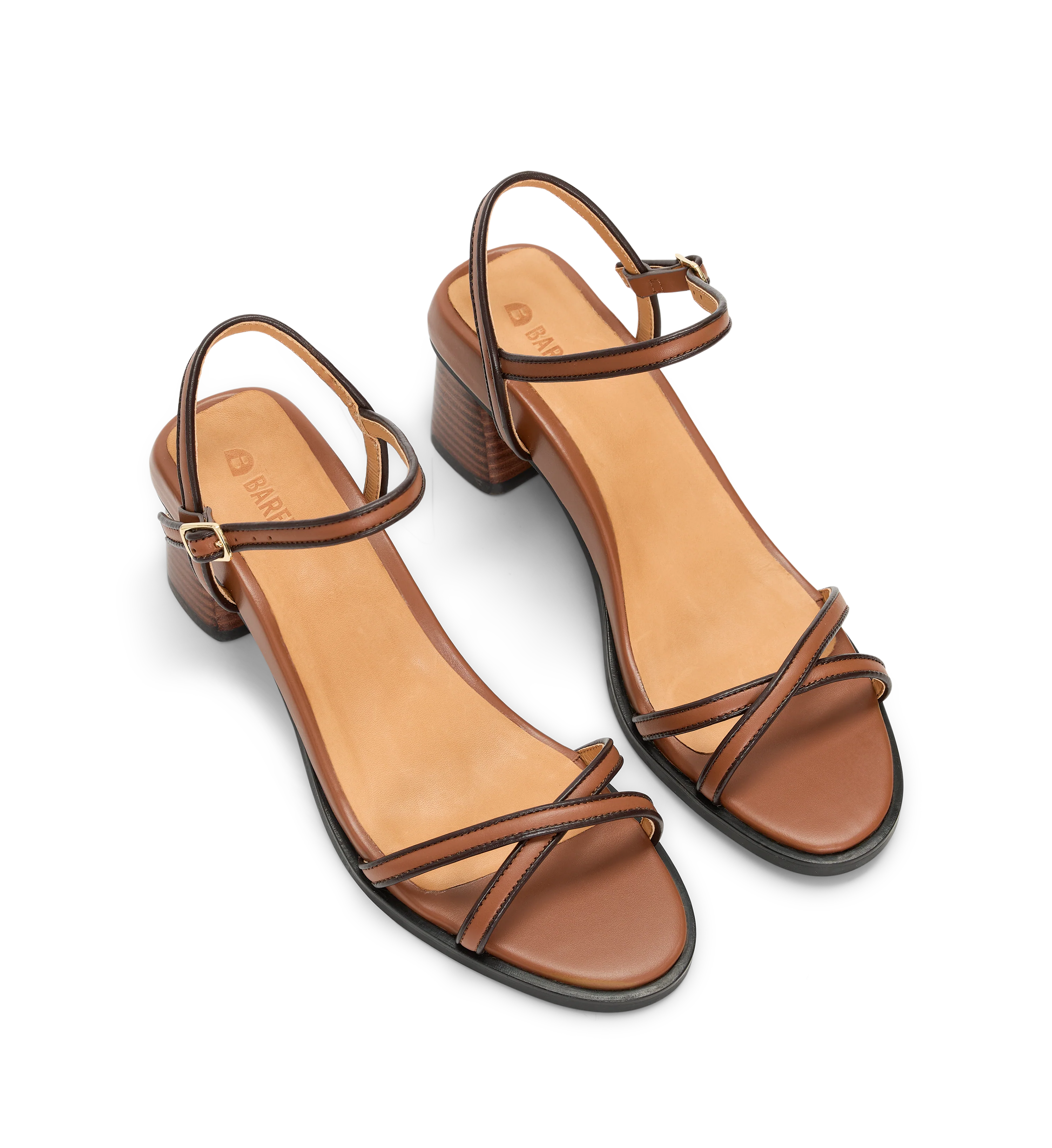 Duck Dark Tan & Chocolate Brown Leather Low Heels