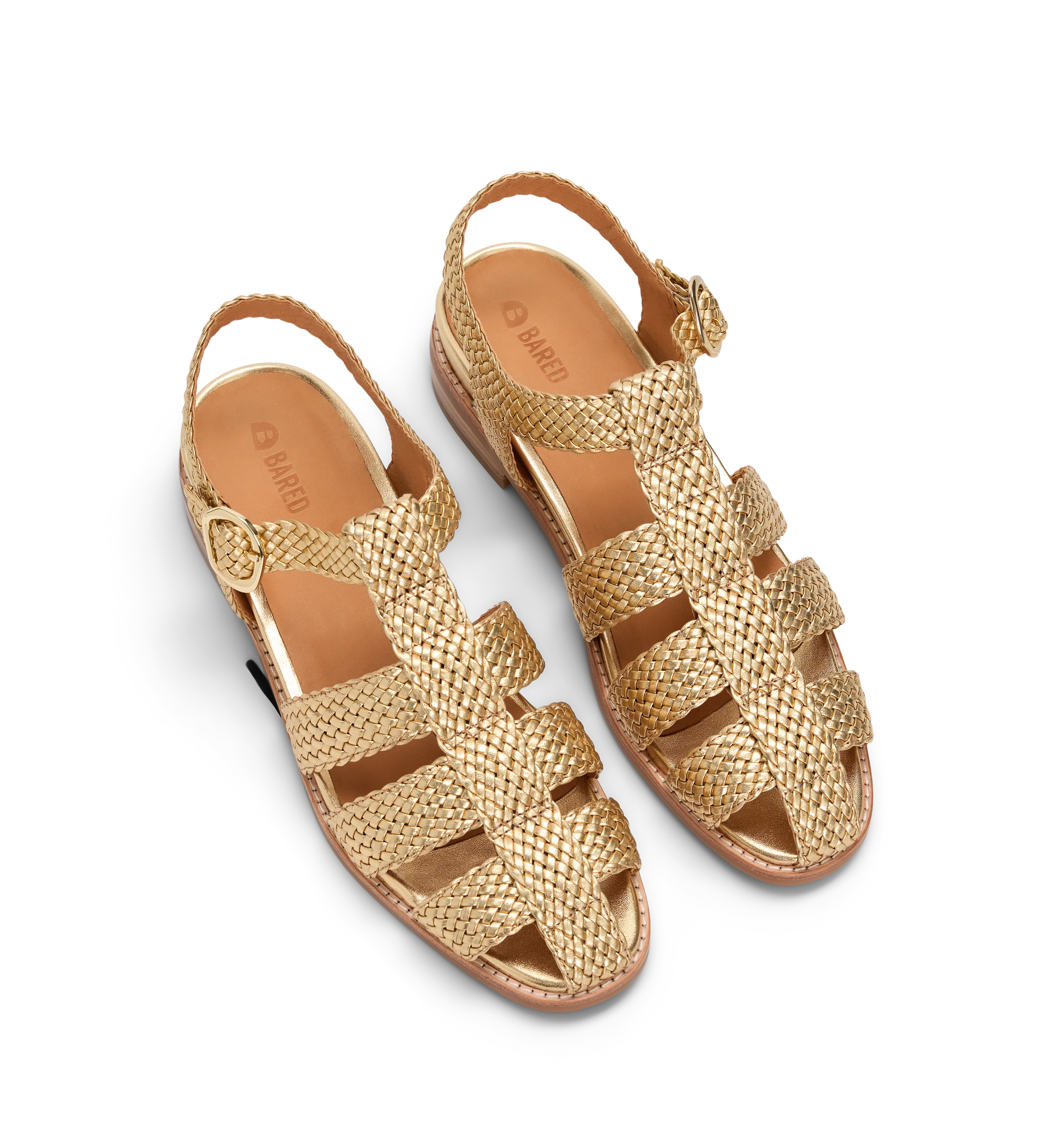 Kookaburra Gold Woven Leather Casual Flats