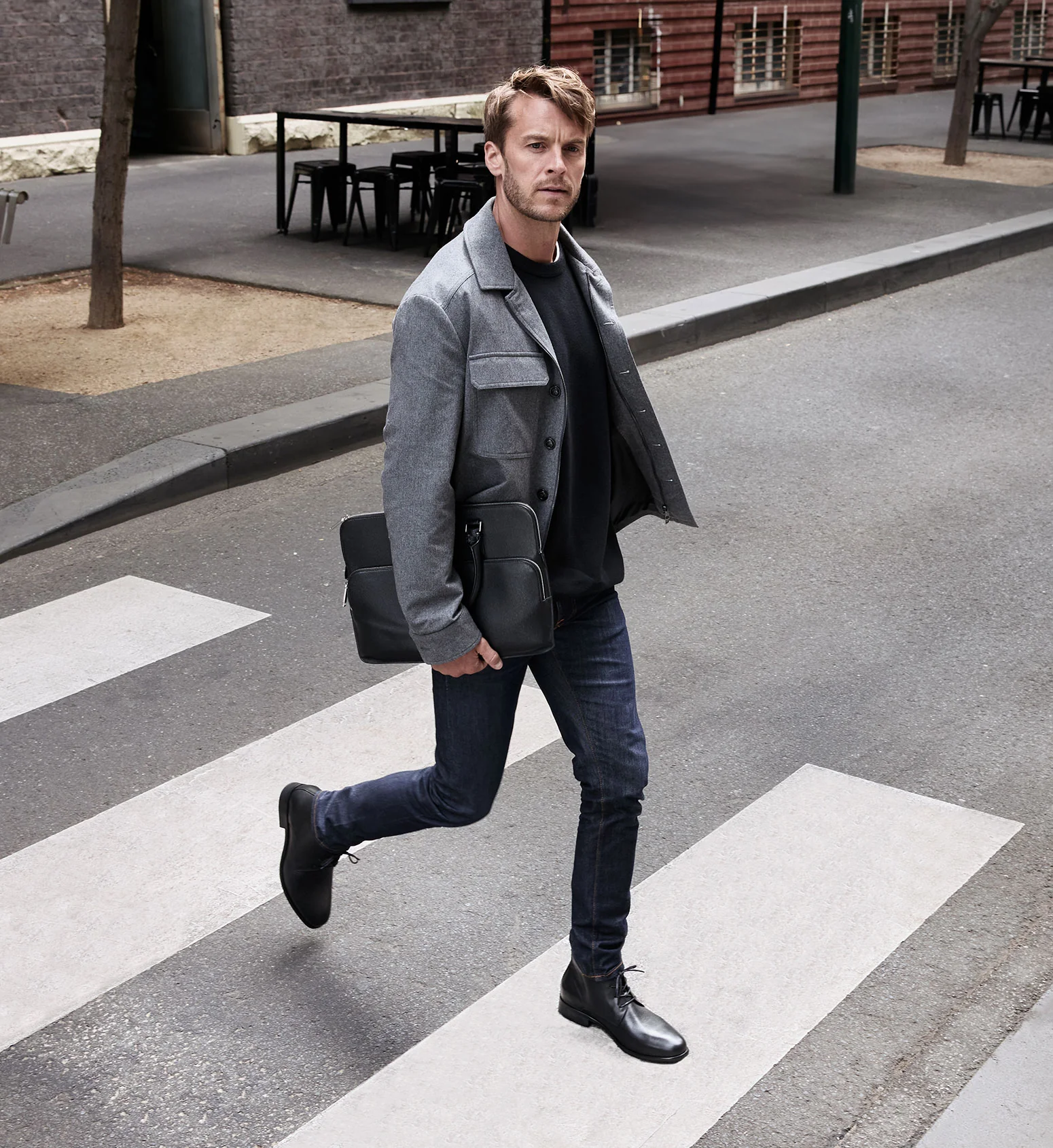 Dubnium Black Leather Boots