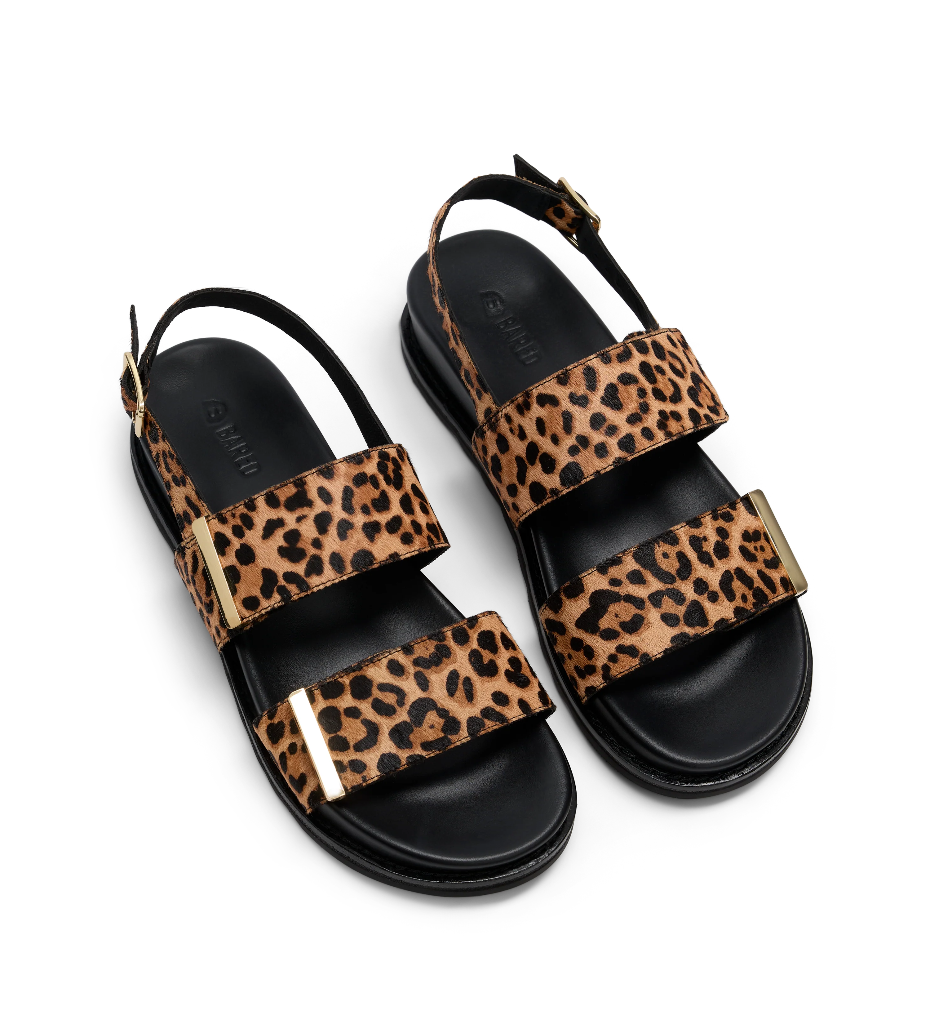 Goura Leopard Print Calf Hair & Hardware Chunky Sandals