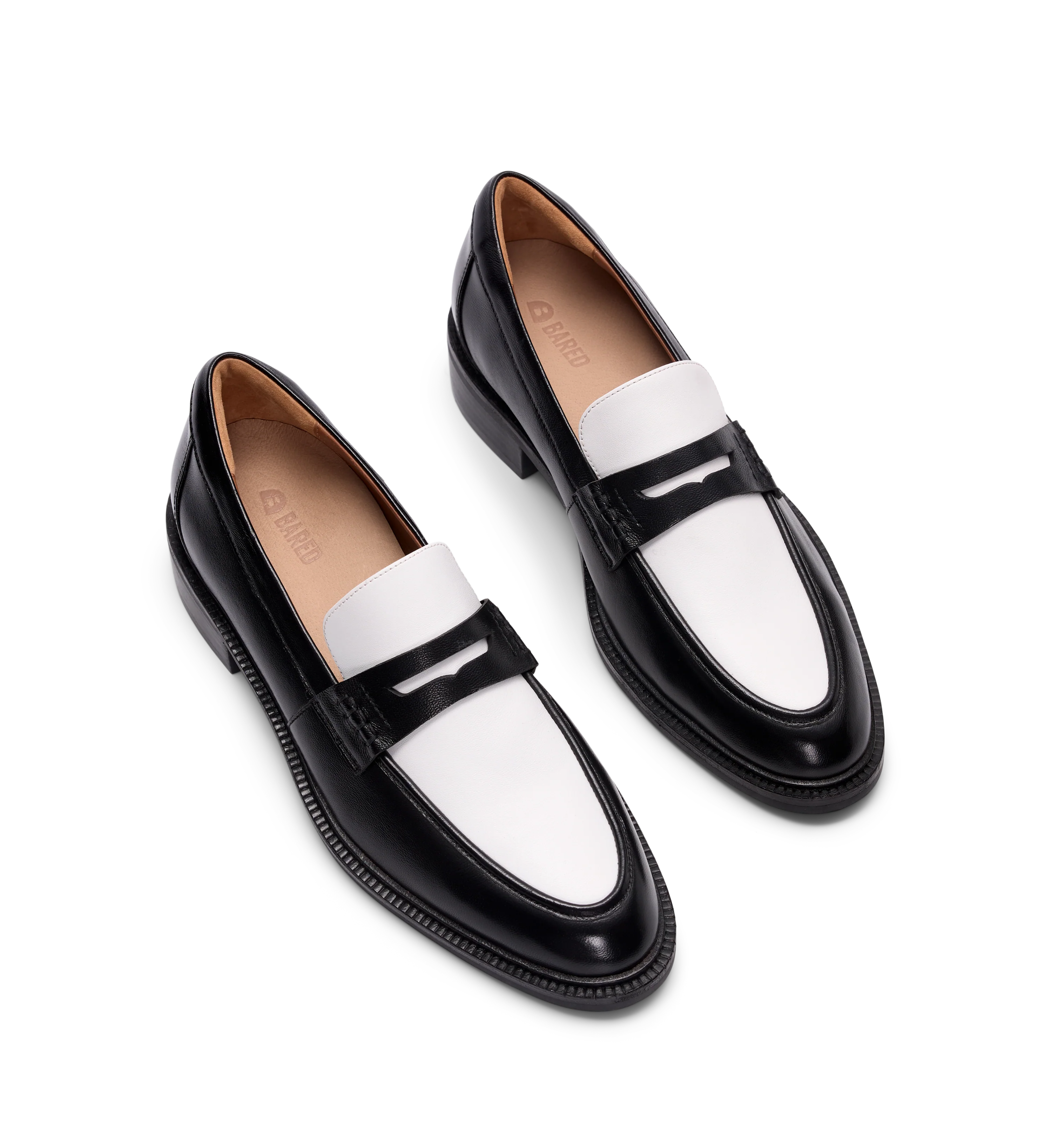 Capito Black & White Leather Loafers