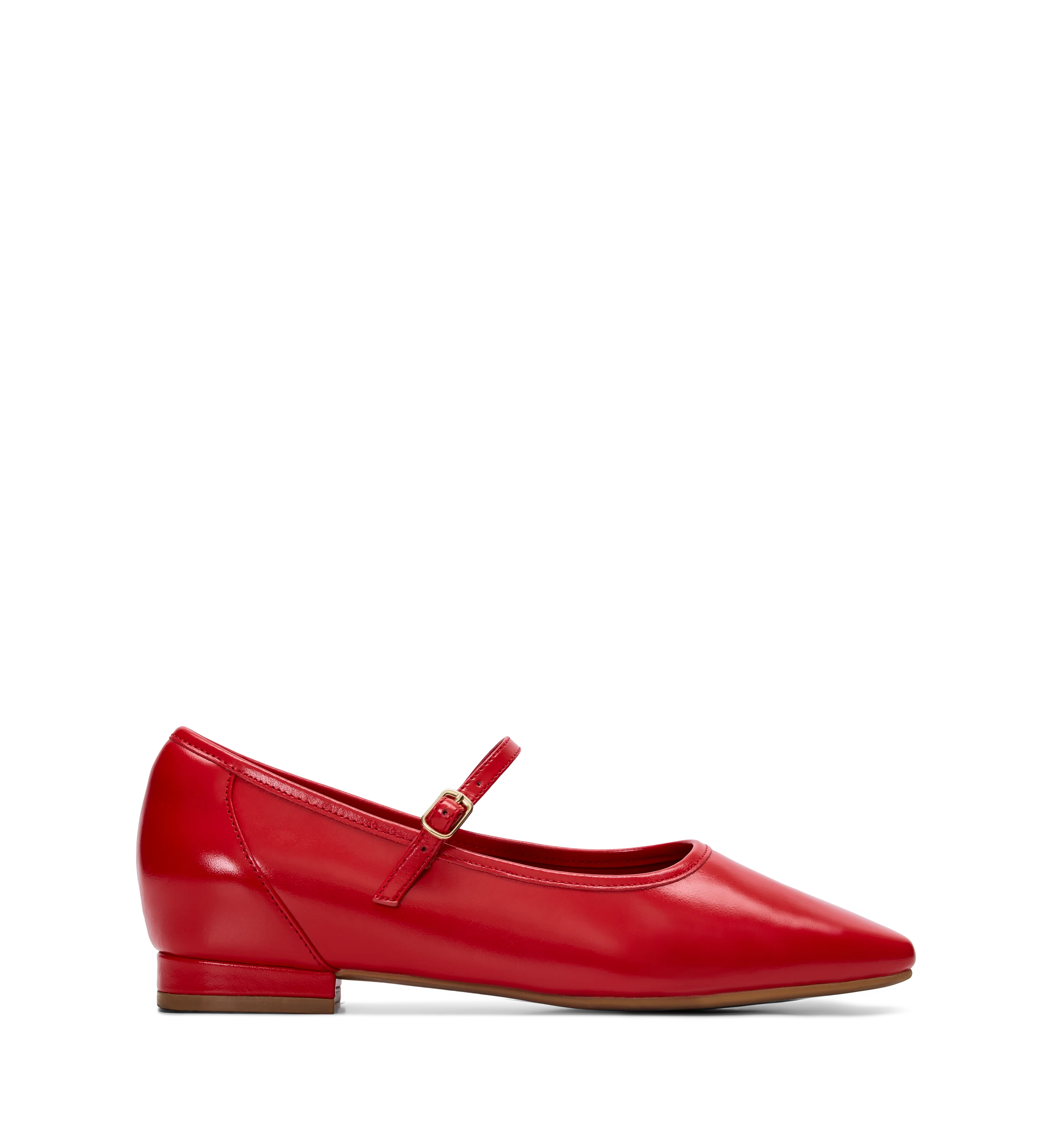Surfbird Poppy Red Leather Ballet Flats