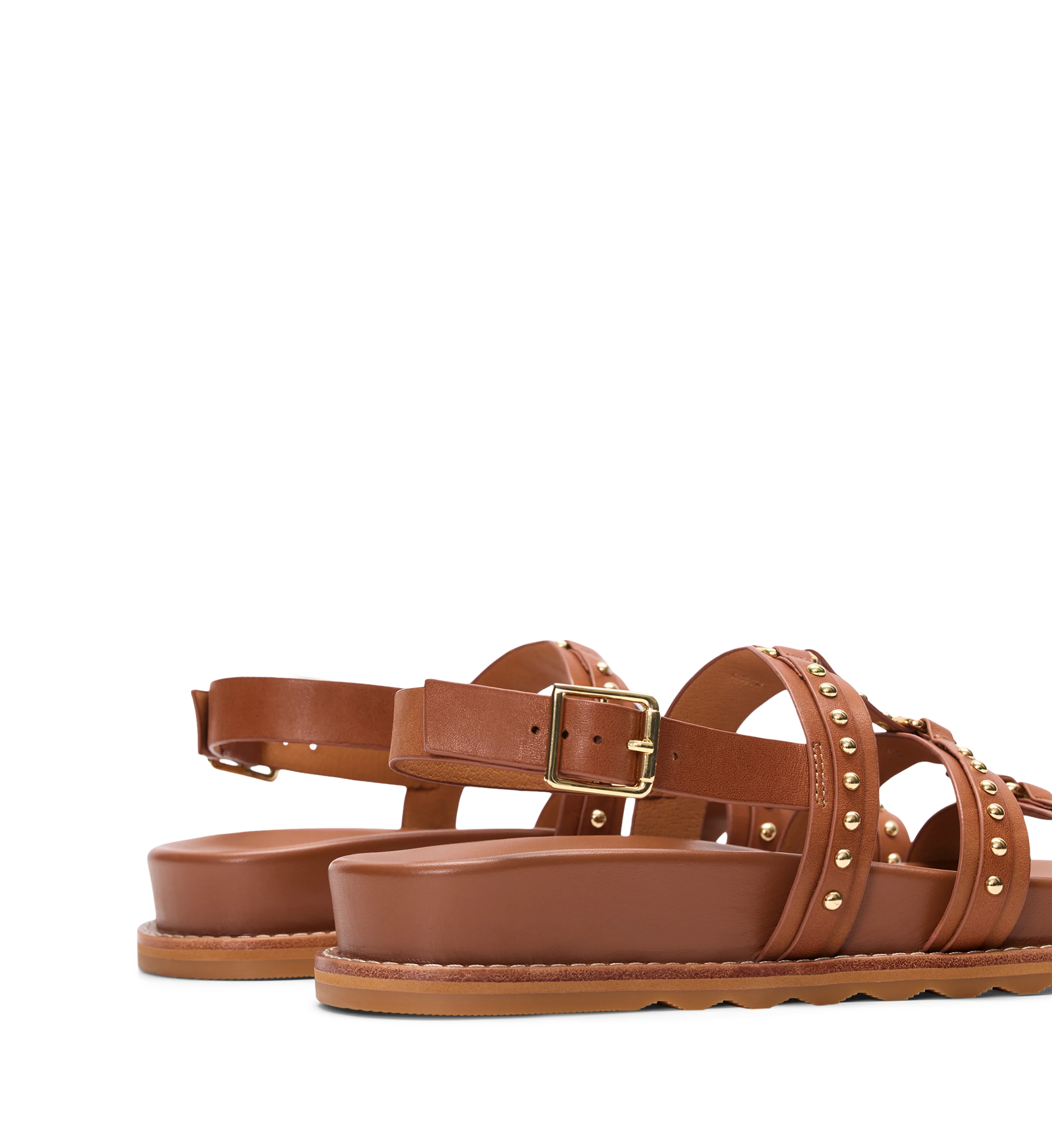 Athene Tan Leather & Hardware Chunky Sandals