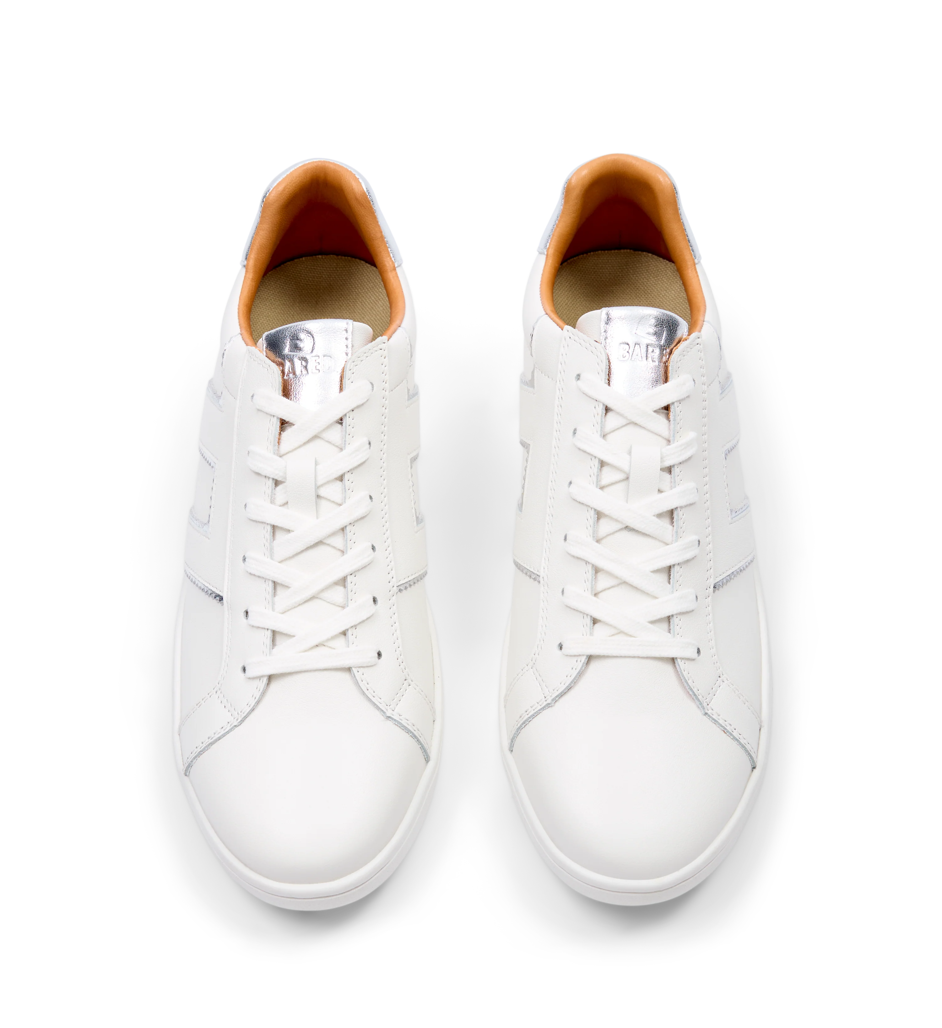 Carib White & Silver Leather Sneakers