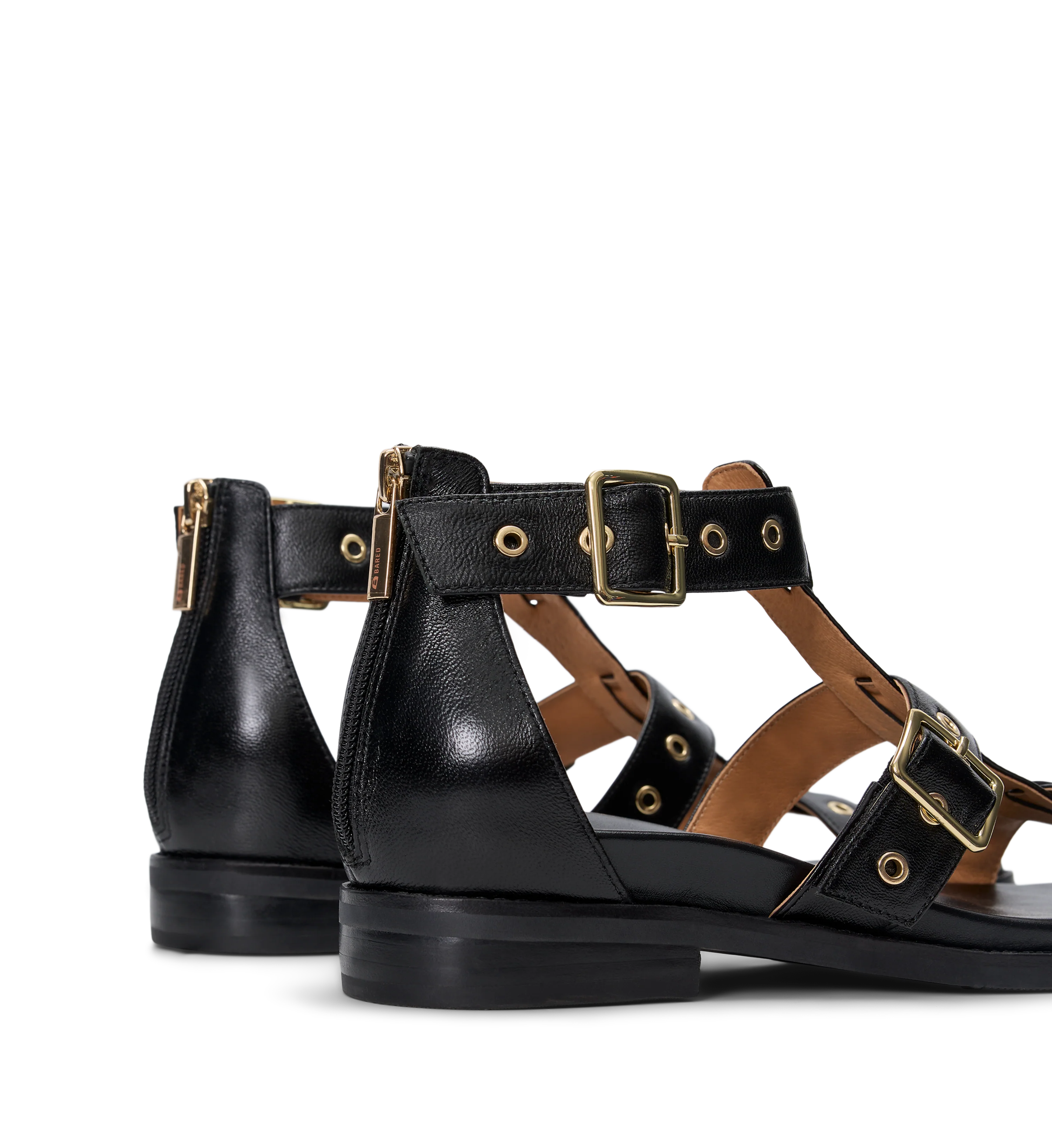 Nigrita Black Leather & Hardware Sandals