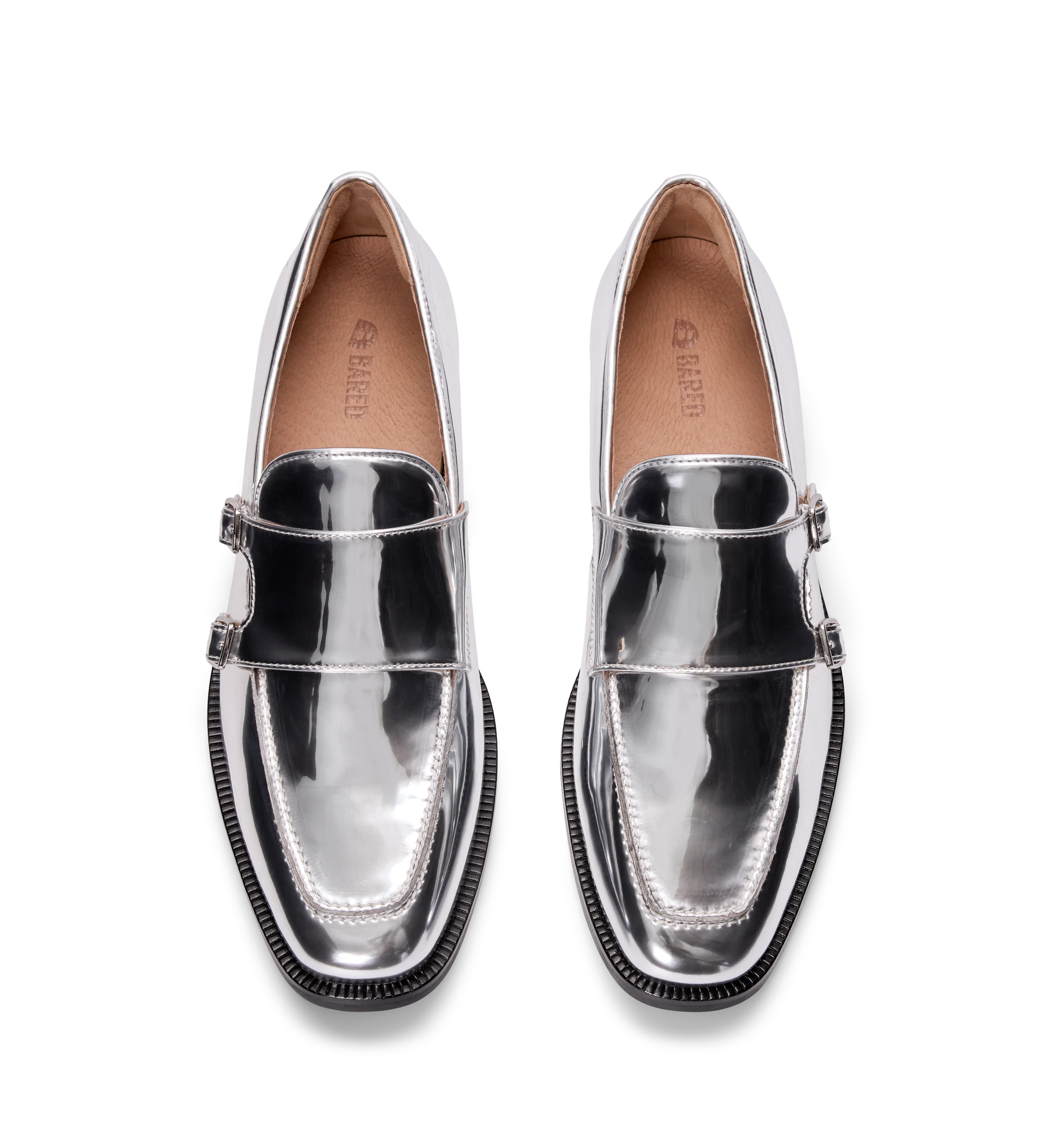 Owl Silver Patent Leather Monks