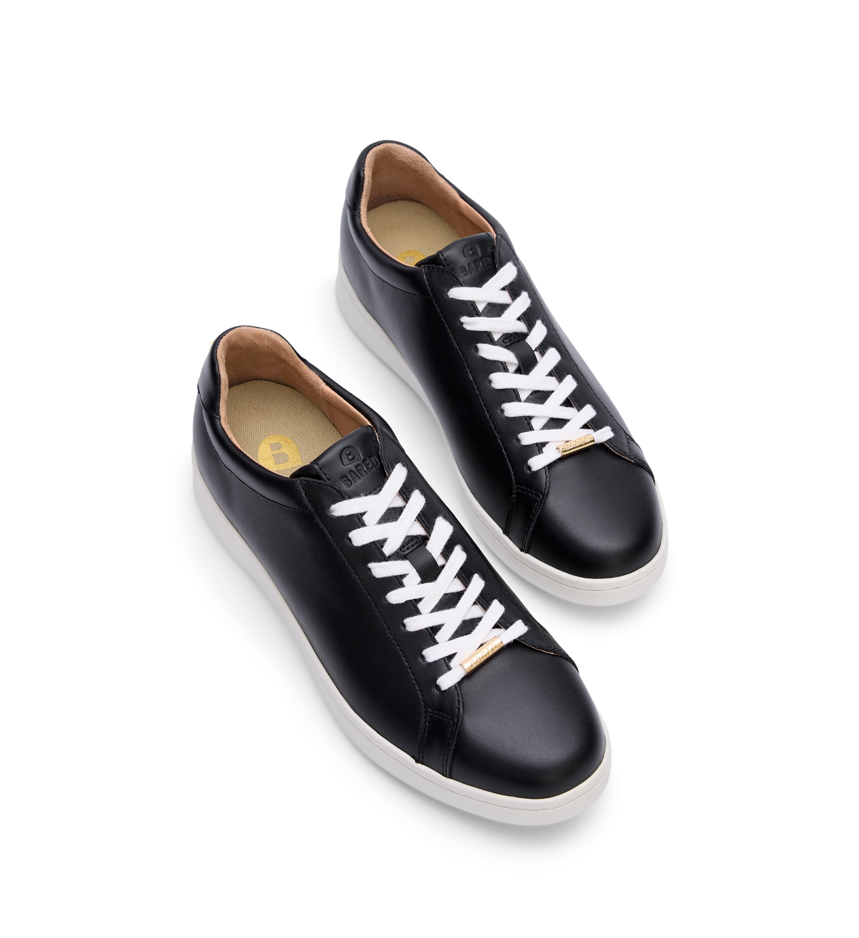 Whimbrel Black Leather & Gold Star Sneakers