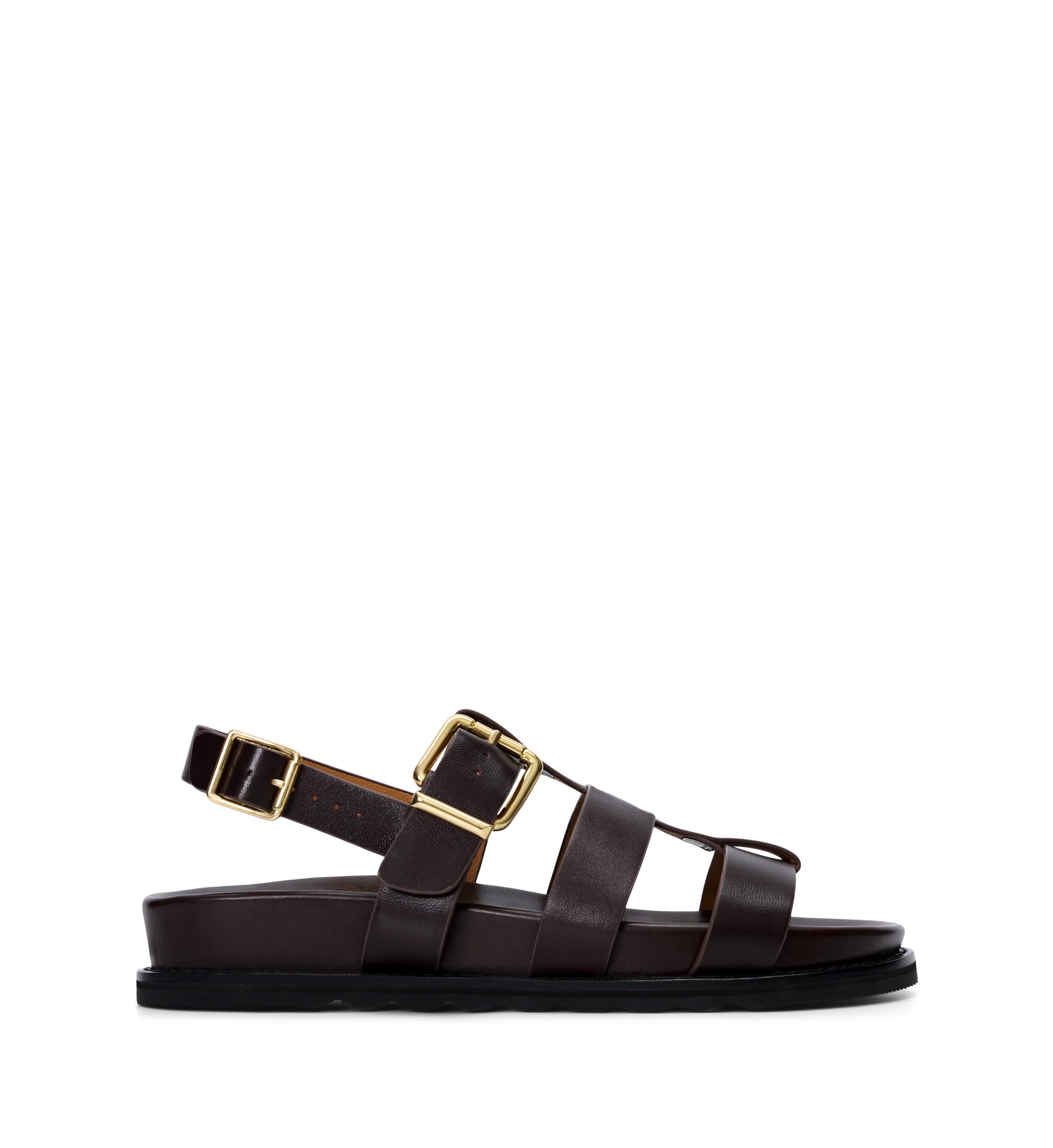 Anser Chocolate Brown Leather Chunky Sandals