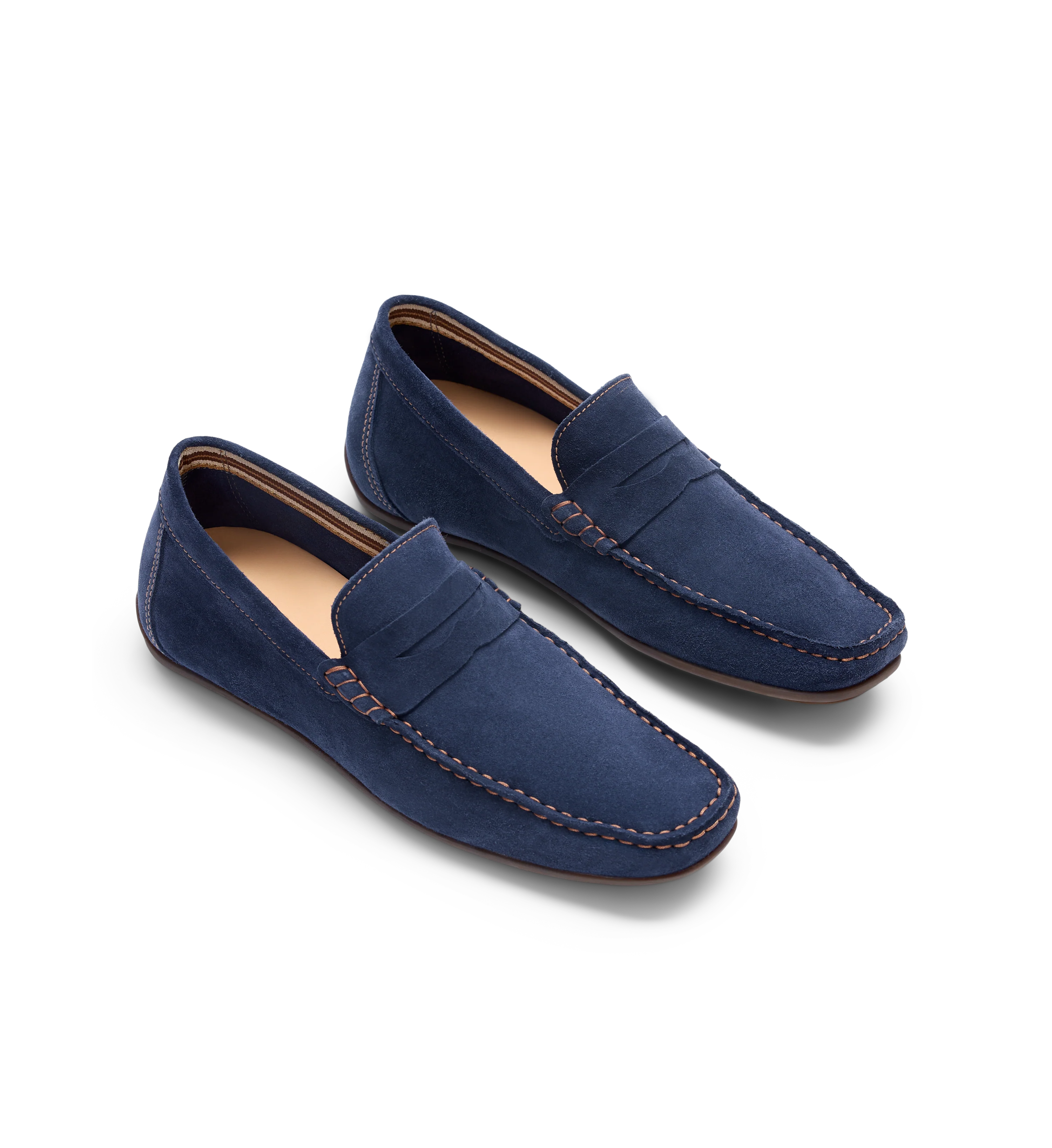 Neon Navy Suede Loafers